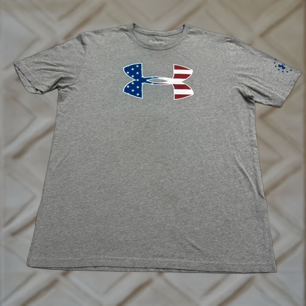 Under Armour Under Armour HeatGear T-Shirt Mens Large Gray USA Tee Size US L / EU 52-54 / 3 - 1 Thumbnail