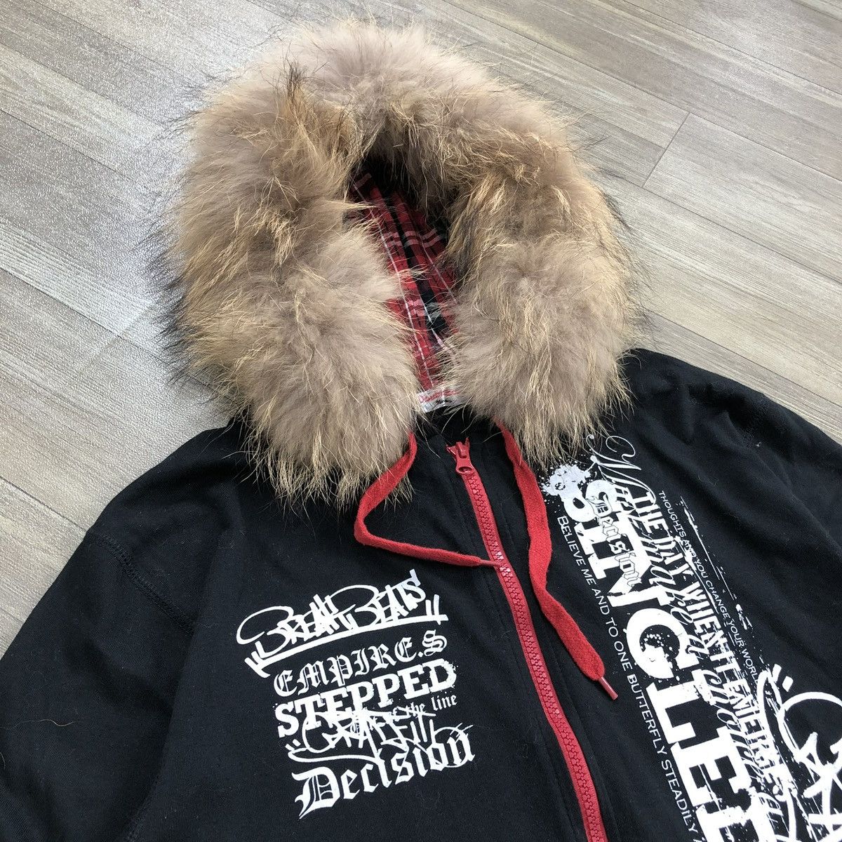 20471120 Y2K Grunge Doublefocus Ifsixwasnine Lgb Style Fur Zip Hoodie Size US S / EU 44-46 / 1 - 4 Thumbnail
