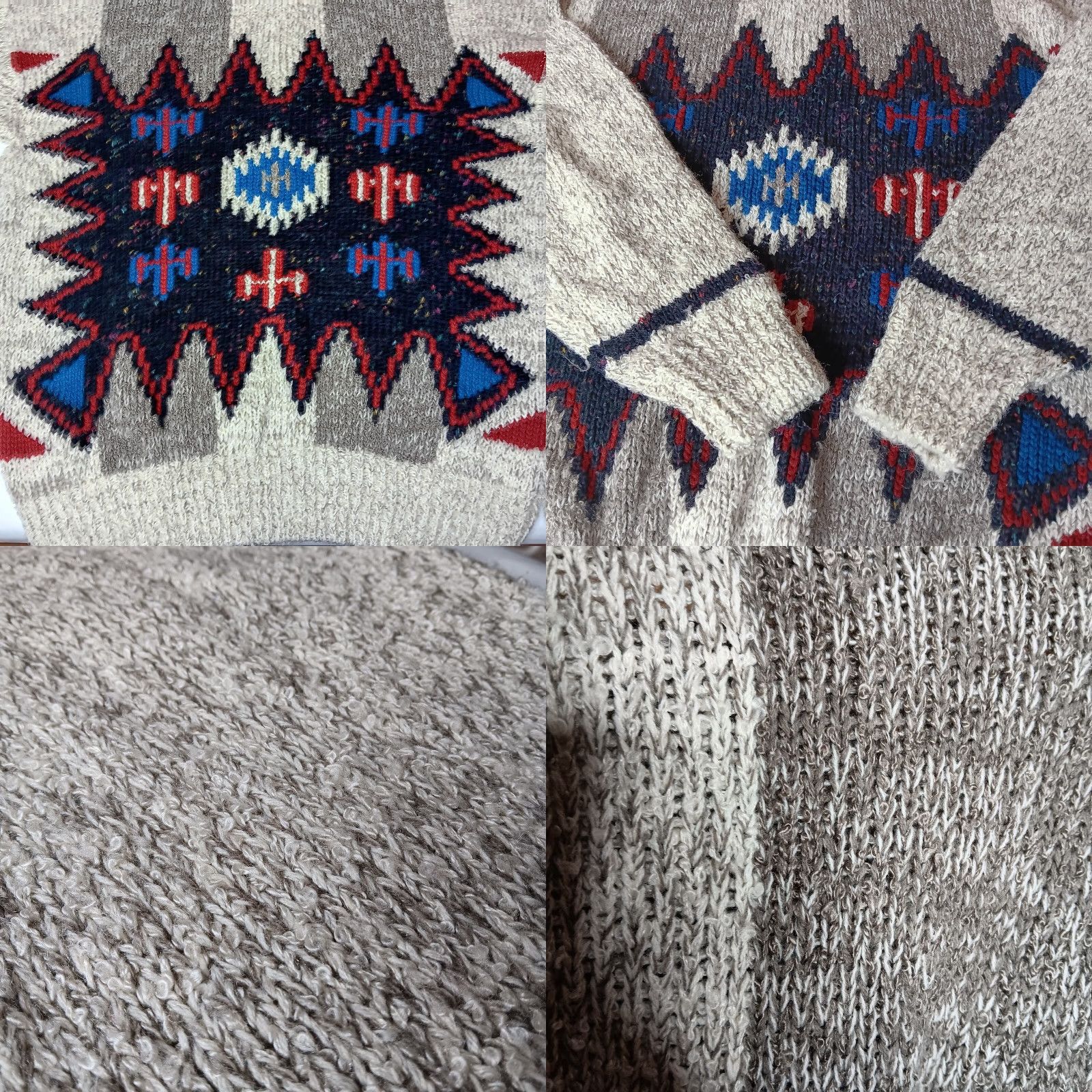 McGregor VINTAGE McGregor Sweater XL Crew Neck Pullover Southwest Geometric Knit 1990s Autumn Winter Mens Regular Gray/Tan/Natural Size US XL / EU 56 / 4 - 8 Thumbnail