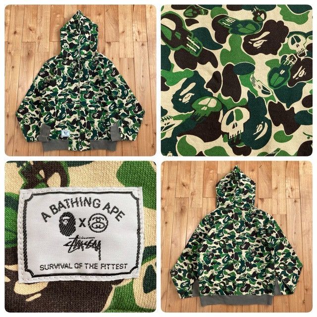 Bape × Stussy Stussy × BAPE CAMO Full Zip Hoodie a bathing ape skull NIGO Size US S / EU 44-46 / 1 - 1 Thumbnail