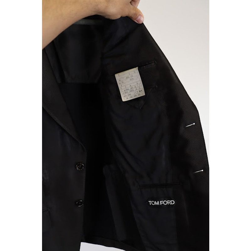 Tom Ford o1rshd1 Giacca Jacket Shiny Blazer in Black Size US S / EU 44-46 / 1 - 7 Thumbnail