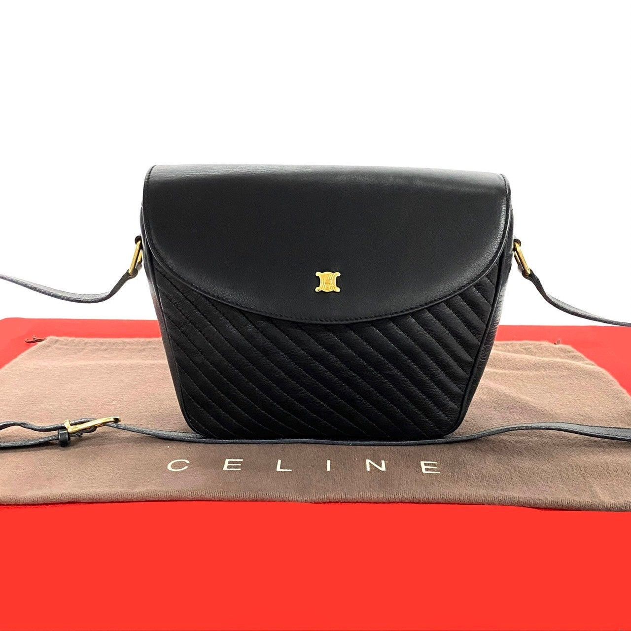 Celine Celine Shoulder Bag Black Leather Size ONE SIZE - 1 Thumbnail