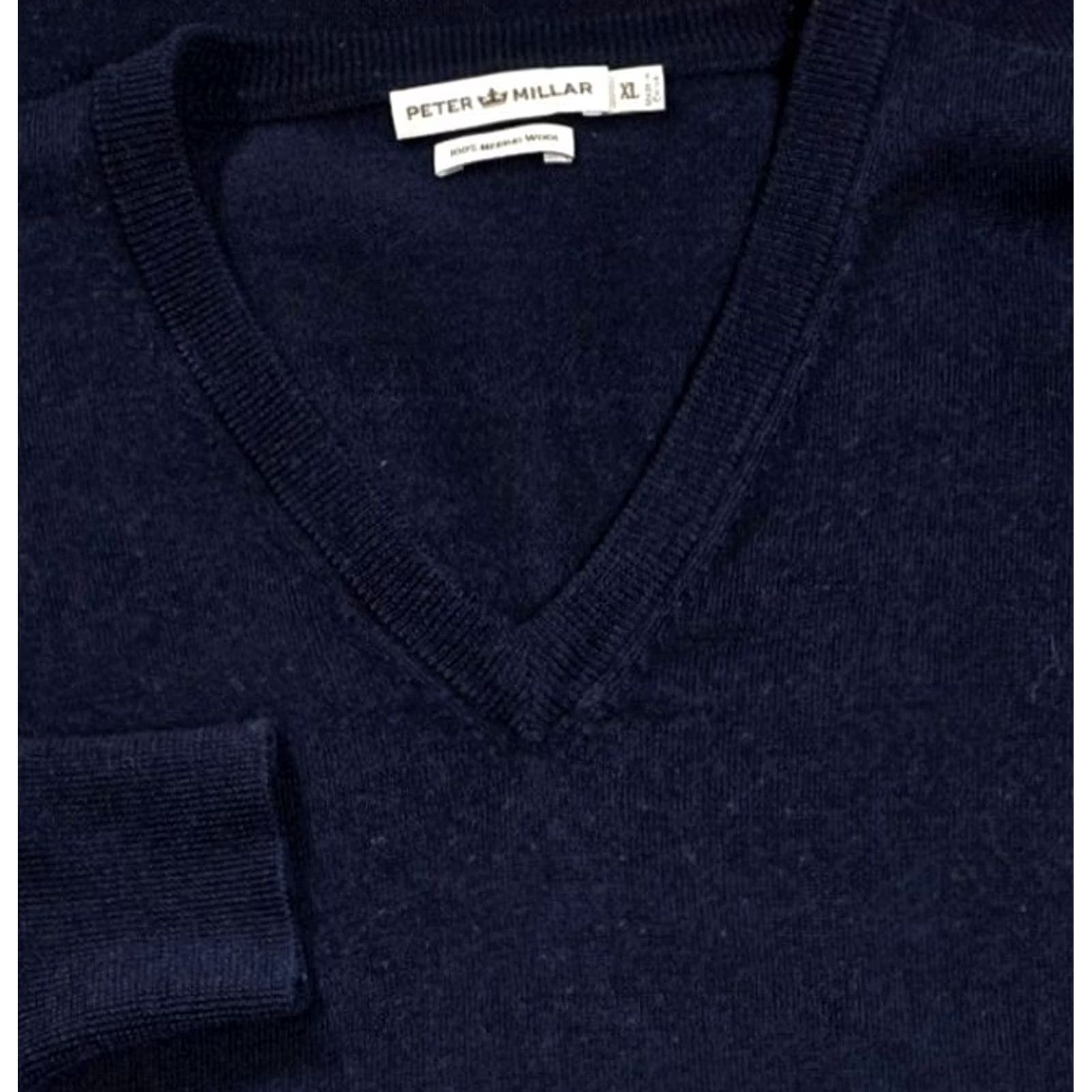 Peter Millar Peter Millar Crown Soft V-Neck Sweater Long Sleeve Mens XL Blue Merino Wool Size US XL / EU 56 / 4 - 2 Thumbnail