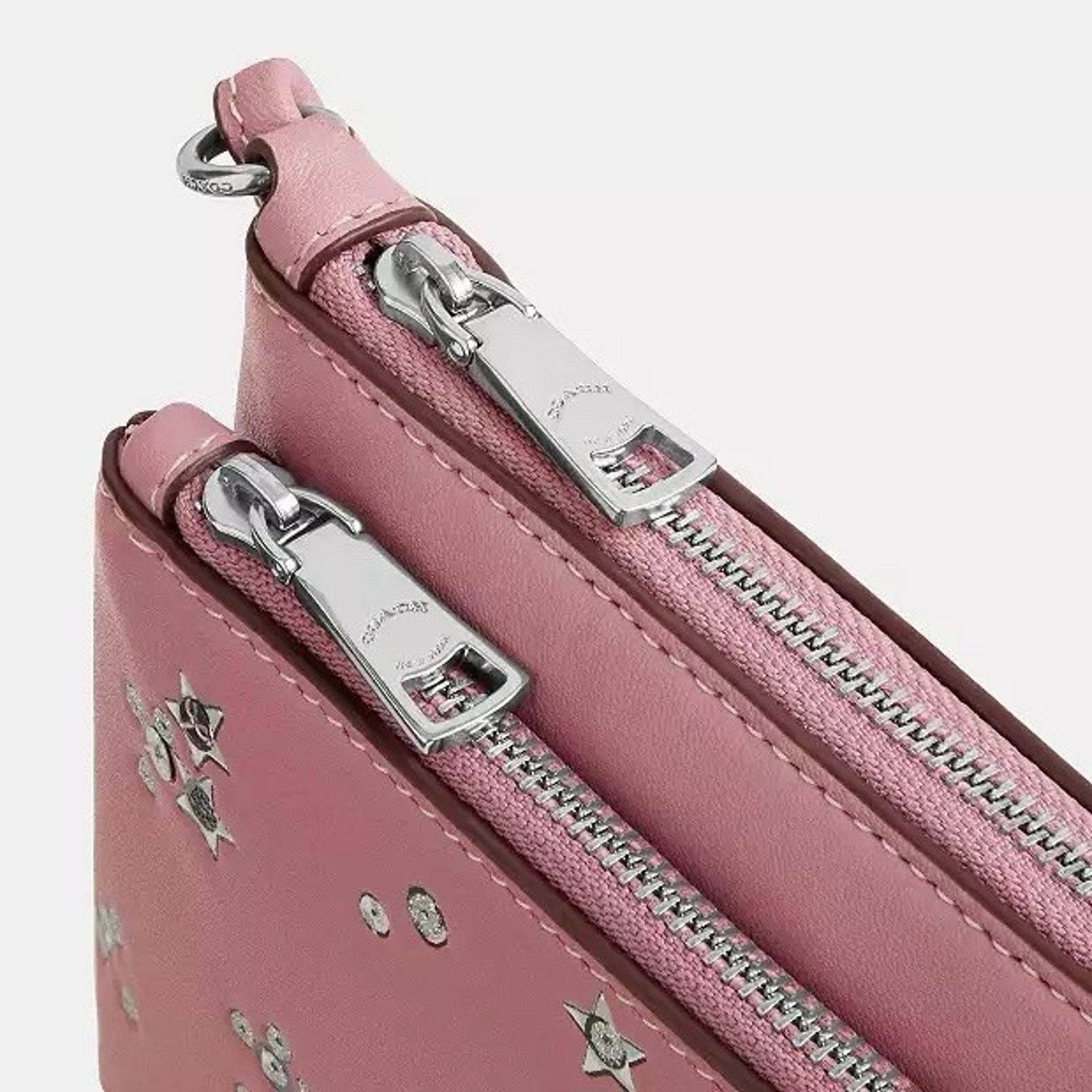 Coach NWT Coach Double Zip Wallet Star CCJ69 Silver /DUSTY PINK Size ONE SIZE - 7 Thumbnail