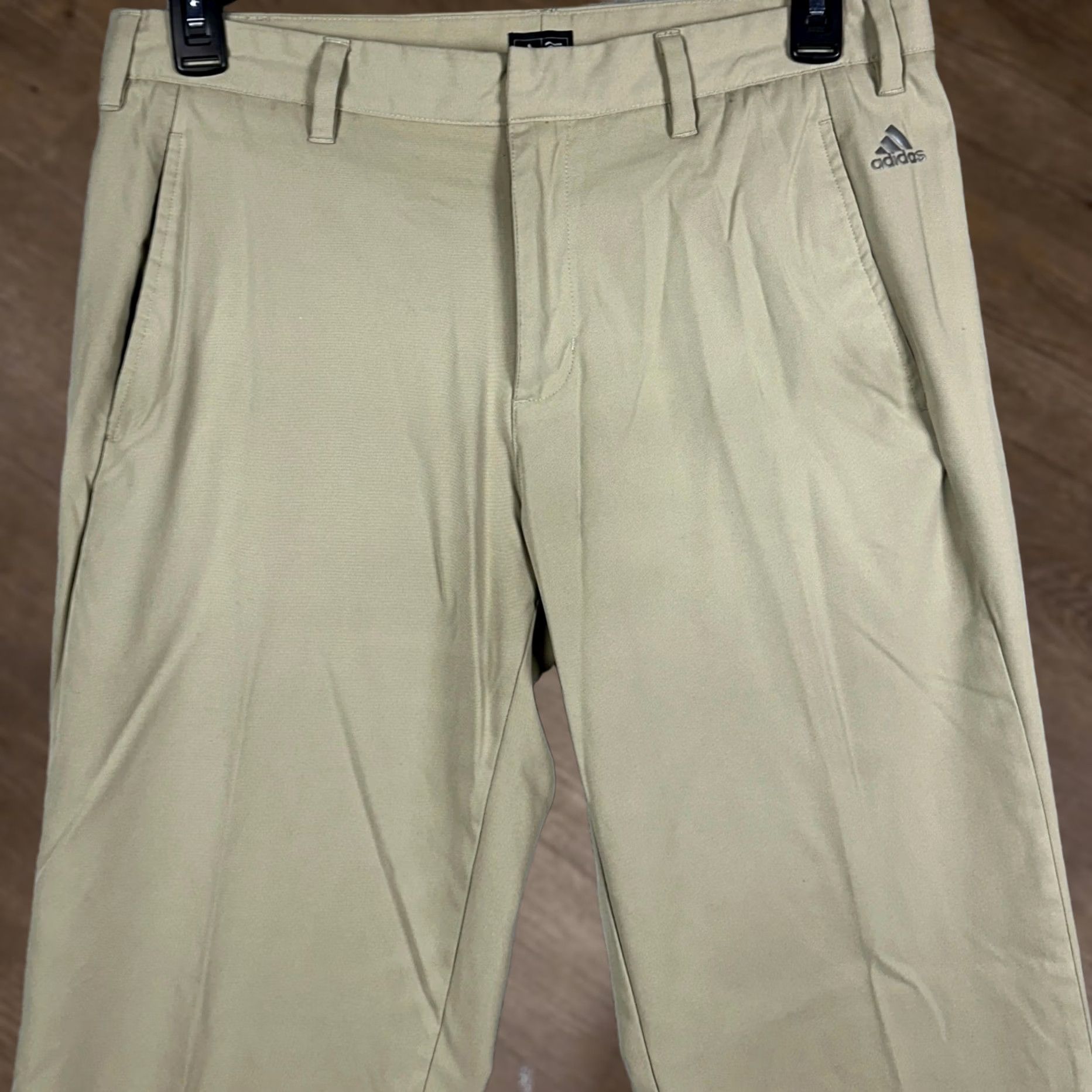 Adidas Adidas Pants Mens 34X30 Khaki Tan Golf Khakis Straight Leg Flat Front Front Slash Pocket Size US 34 / EU 50 - 1 Thumbnail