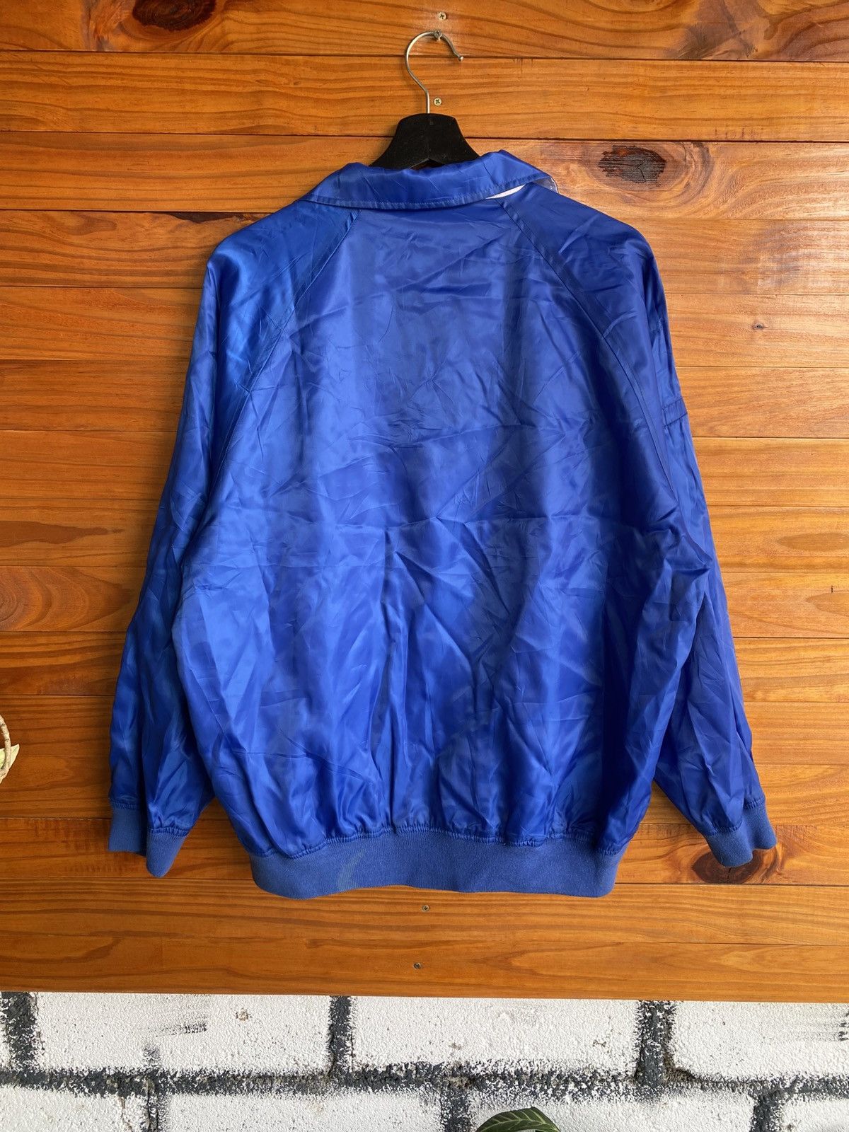 Japanese Brand Vintage Konica Minolta Satin Coach Jacket Blue White Logo Size US L / EU 52-54 / 3 - 9 Thumbnail