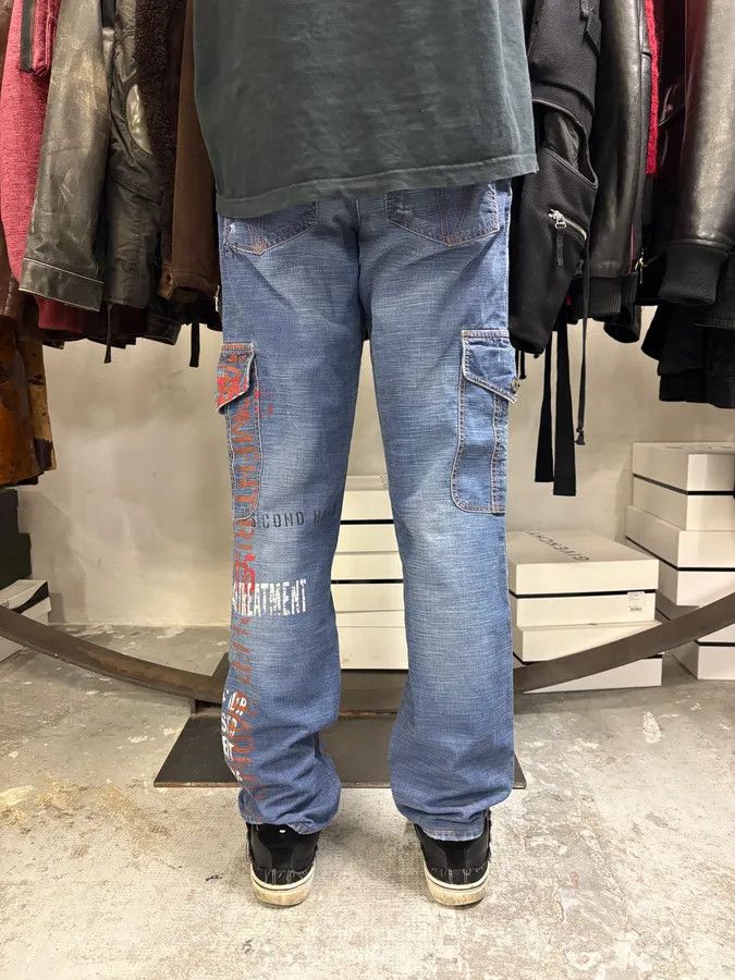Dolce & Gabbana AW2004 Dolce & Gabbana Blue Denim Cargo Written Jeans Size US 31 - 4 Thumbnail