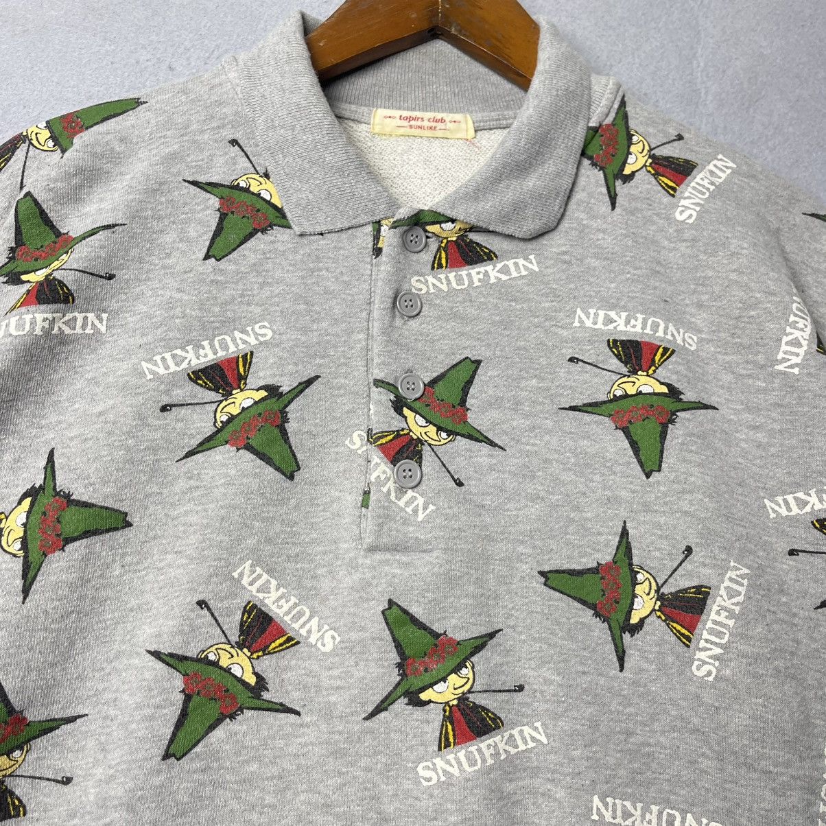 Japanese Brand Vintage Moomin Snufkin AOP Polo Sweatshirt Size US M / EU 48-50 / 2 - 3 Thumbnail