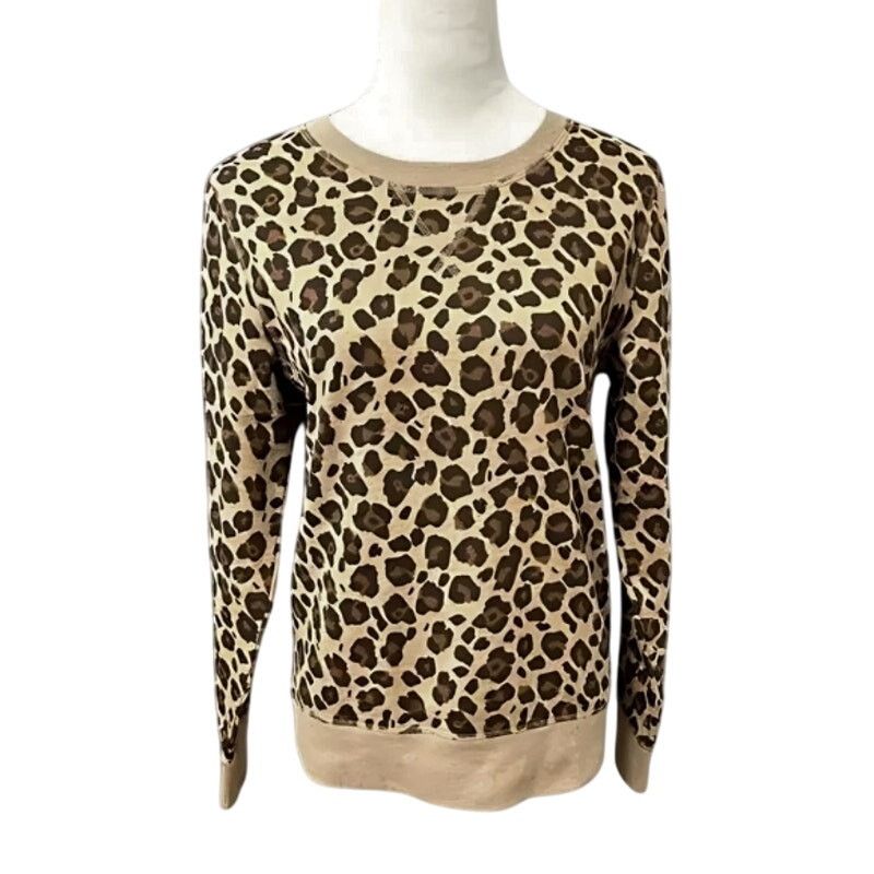 Other Amazon Essentials French Fleece Sweatshirt Leopard Brown XS Size XS / US 0-2 / IT 36-38 - 2 Thumbnail