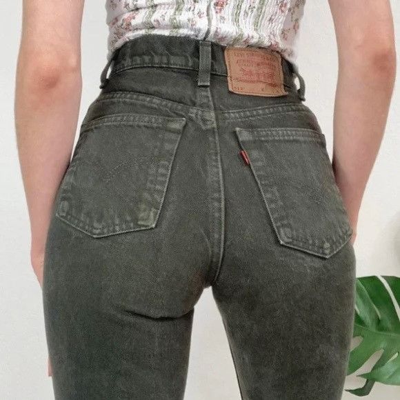 image of Levis Vintage Levi’S 512 In Olive Green, Women's (Size 24)