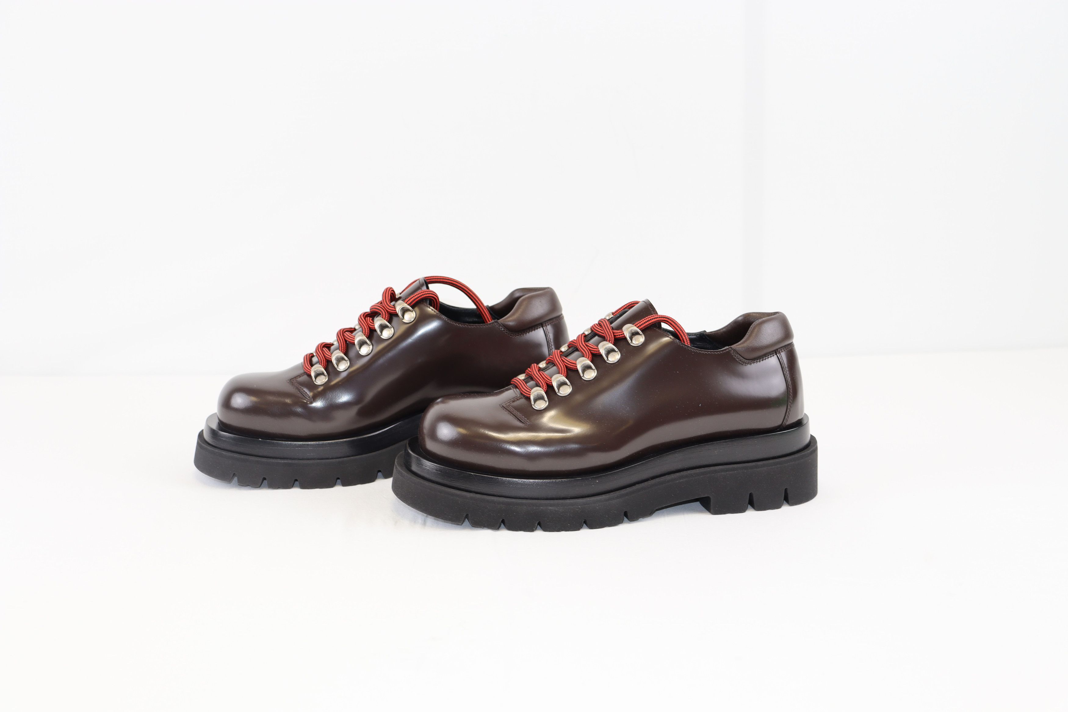 image of Bottega Veneta O1Rshd1 Lug Lace Up Leather Boots In Fondant, Men's (Size 7)