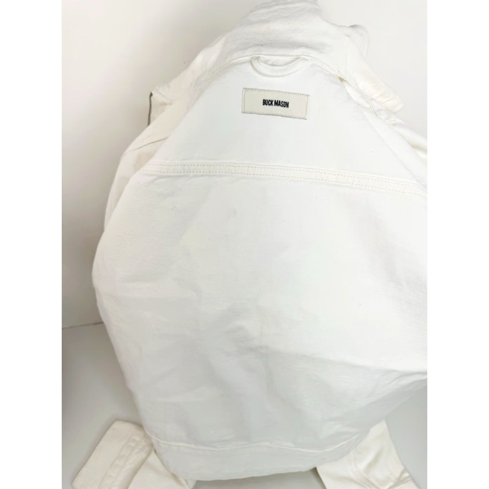 Buck Mason Buck Mason - Womens S Twill Mechanics Jacket - Crop, Natural Ridge / Ivory, 23" Measurements, New with Tag Size S / US 4 / IT 40 - 4 Thumbnail