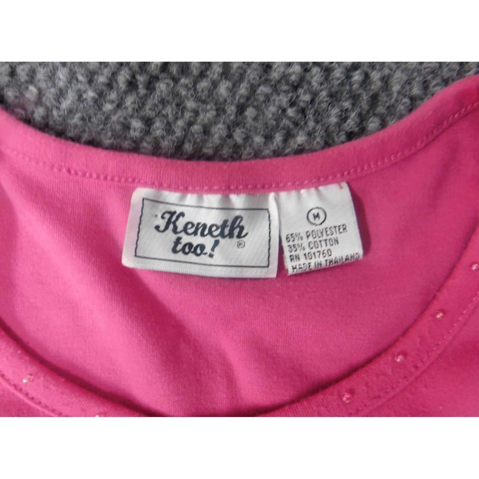 Vintage Keneth Too Womens Shirt M Casual Blue Pink Floral Short Sleeve Cap Sleeve Button-Up Shoulder Pads Regular Size M / US 6-8 / IT 42-44 - 6 Thumbnail