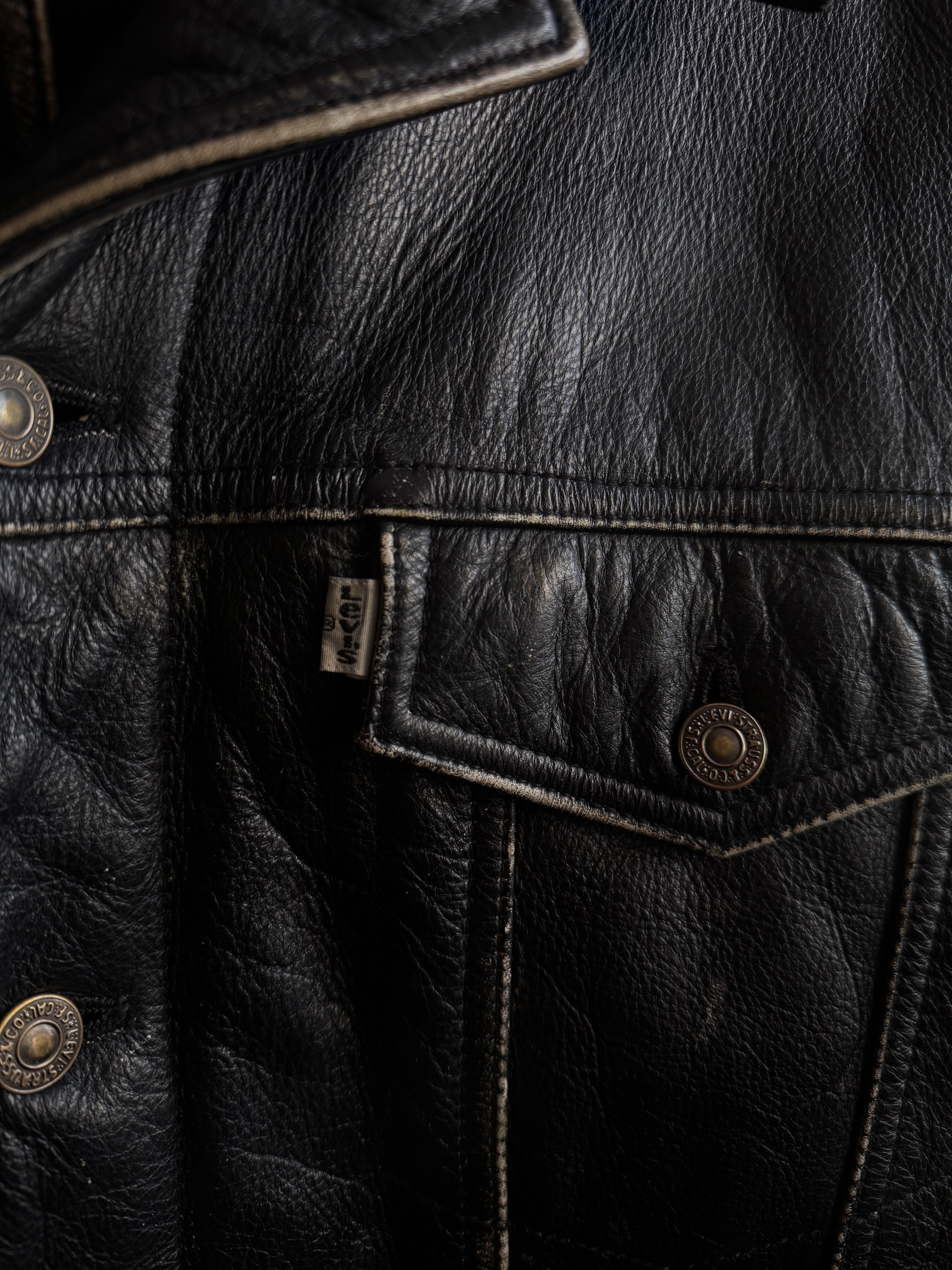 Levi's 90/00s Levis Thick Leather Type 3 Jacket Size L Size US L / EU 52-54 / 3 - 5 Thumbnail