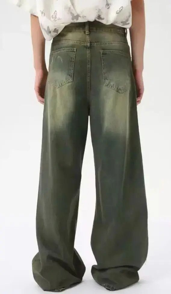Japanese Brand Retro nostalgic style washed straight mop distressed jeans Size US 32 / EU 48 - 4 Thumbnail