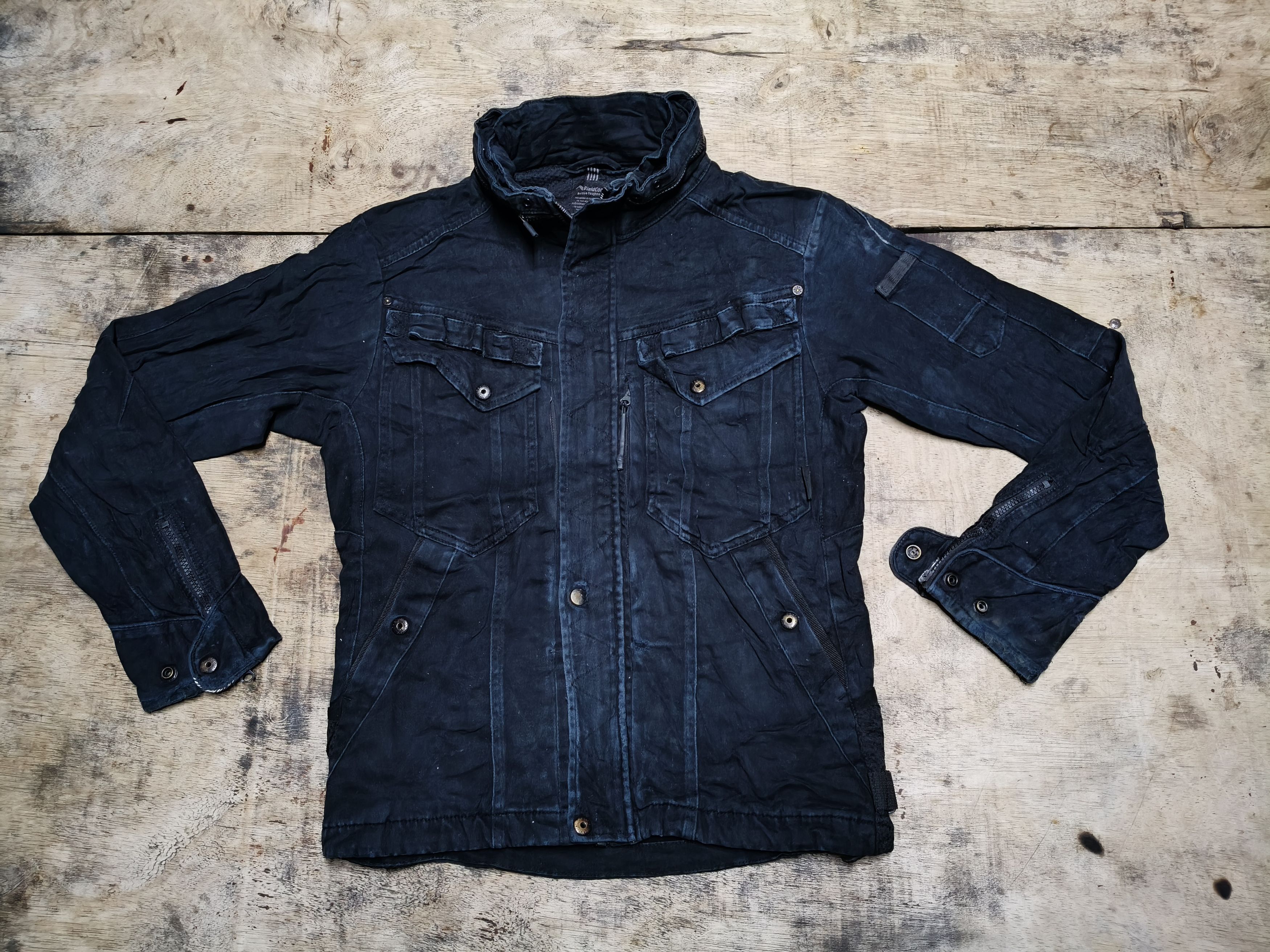 Japanese Brand Fieldcore Denim Stretch Jacket Size US L / EU 52-54 / 3 - 3 Thumbnail