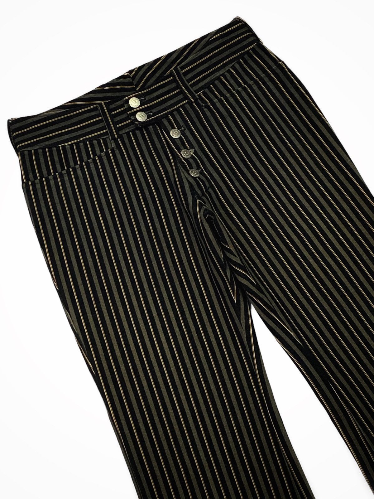 Tornado Mart Tornado Mart Flared Striped Cotton Pants Size 29" - 15 Thumbnail