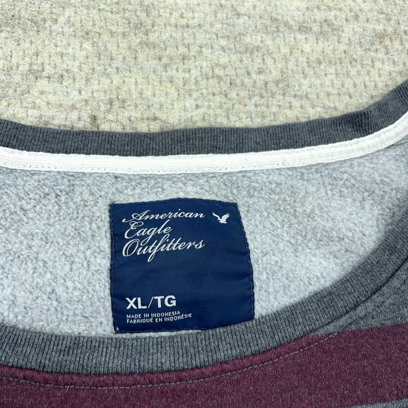 American Eagle Outfitters VINTAGE American Eagle Outfitters Sweatshirt Women XL Purple Striped Rugby Scoop Neck Size XL / US 12-14 / IT 48-50 - 5 Thumbnail