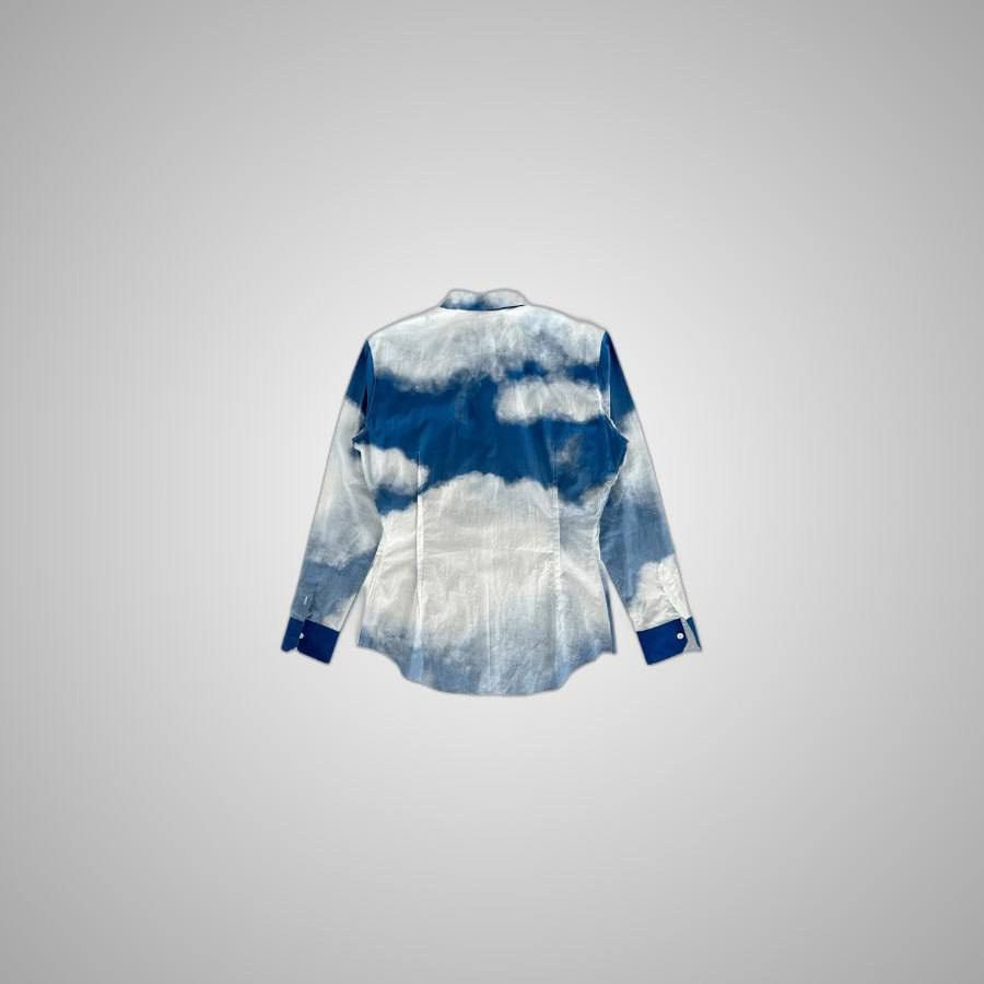 Louis Vuitton LOUIS VUITTON BLUE & WHITE CLOUD LOGO BUTTON UP SHIRT Size US L / EU 52-54 / 3 - 2 Thumbnail