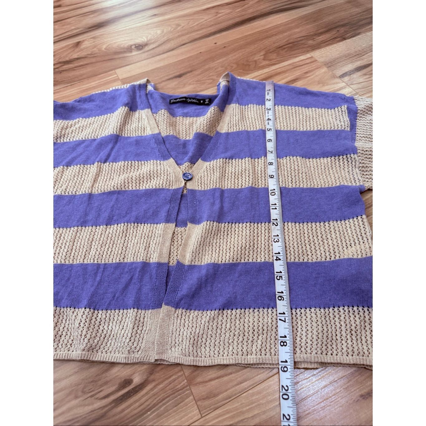 Guru Gudrun Sjoden button front linen blend striped cardigan sweater size Medium Size M / US 6-8 / IT 42-44 - 7 Thumbnail