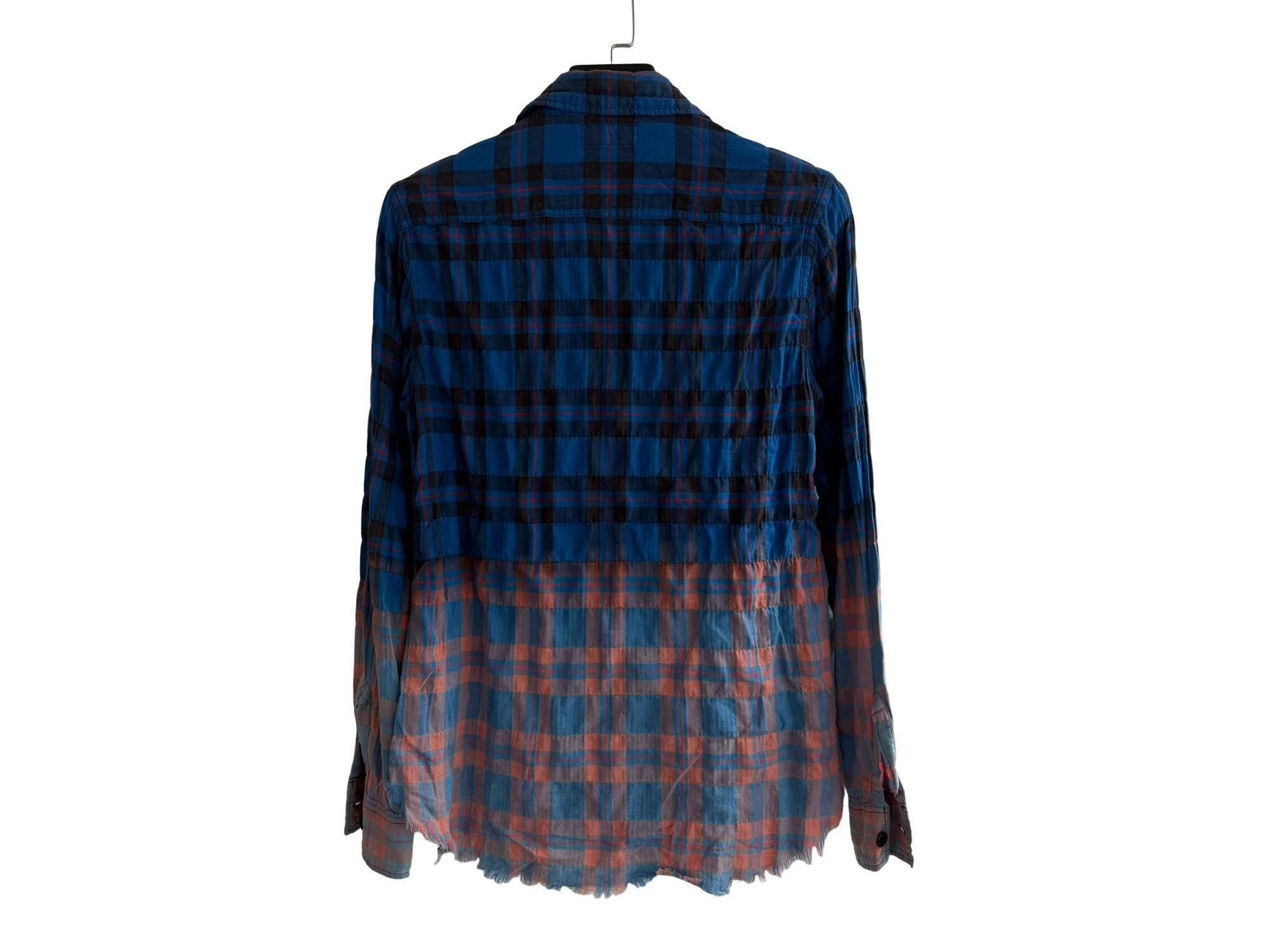 Saint Laurent Paris SLP SS16 Gradient Distressed Check Shirt S Size US S / EU 44-46 / 1 - 2 Thumbnail