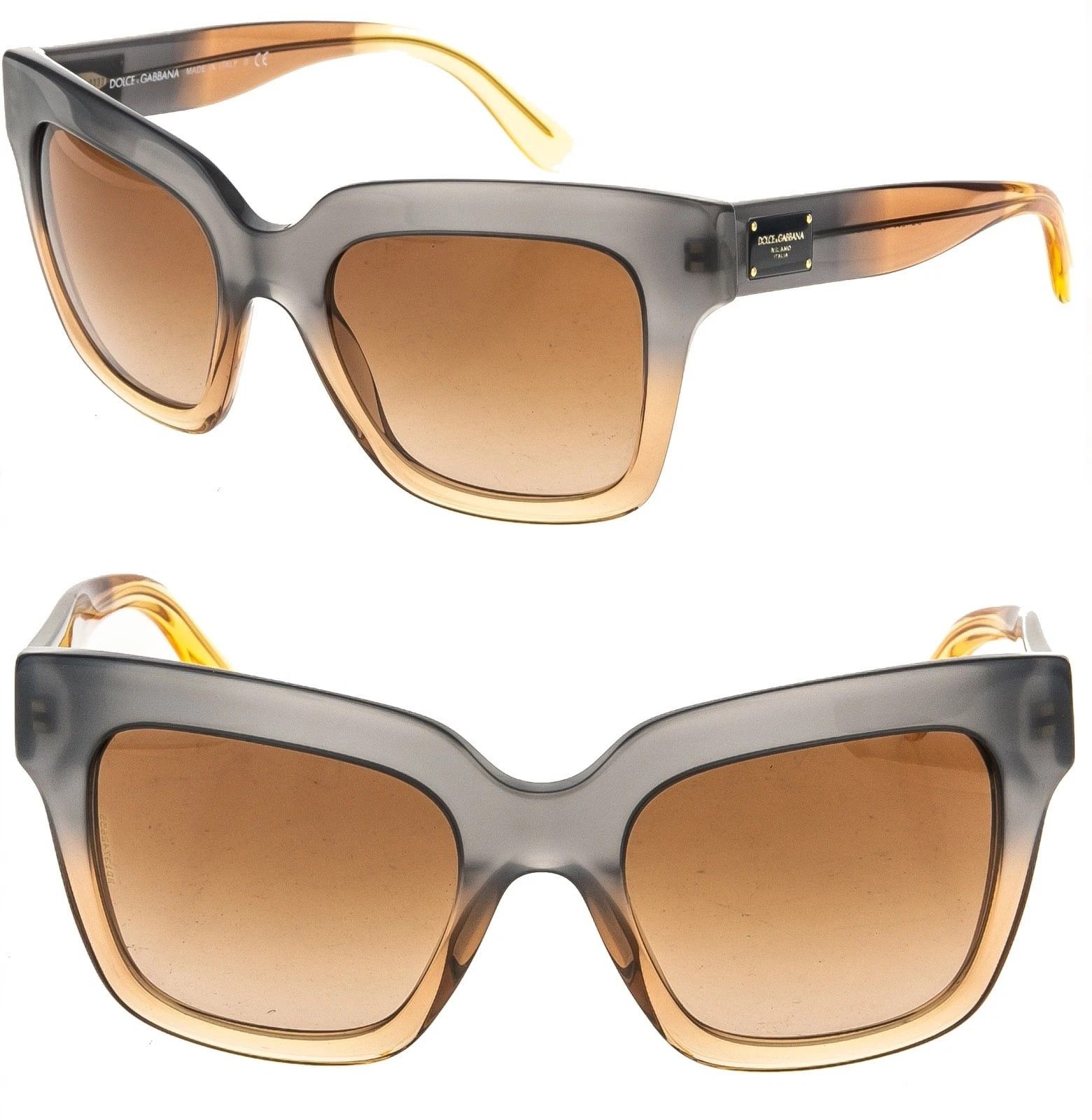 Dolce & Gabbana DOLCE & GABBANA DG4286 LOGO Plaque Brown Grey 4286 Geometric Size ONE SIZE - 1 Thumbnail