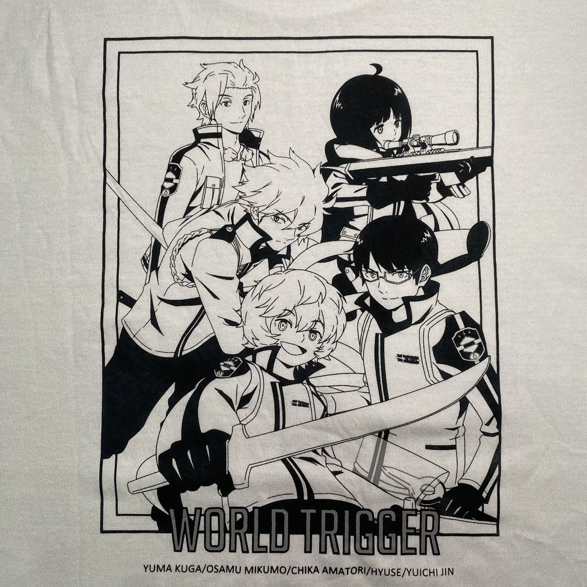 Anime WORLD TRIGGER DEFENSE ORGANIZATION MIKADO CITY ANIME TEE Size US M / EU 48-50 / 2 - 5 Thumbnail