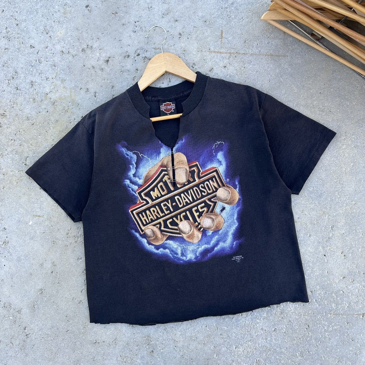 Harley Davidson Vintage 90’s Harley Davidson Safety Pin Closure Graphic Tee Size US L / EU 52-54 / 3 - 1 Thumbnail