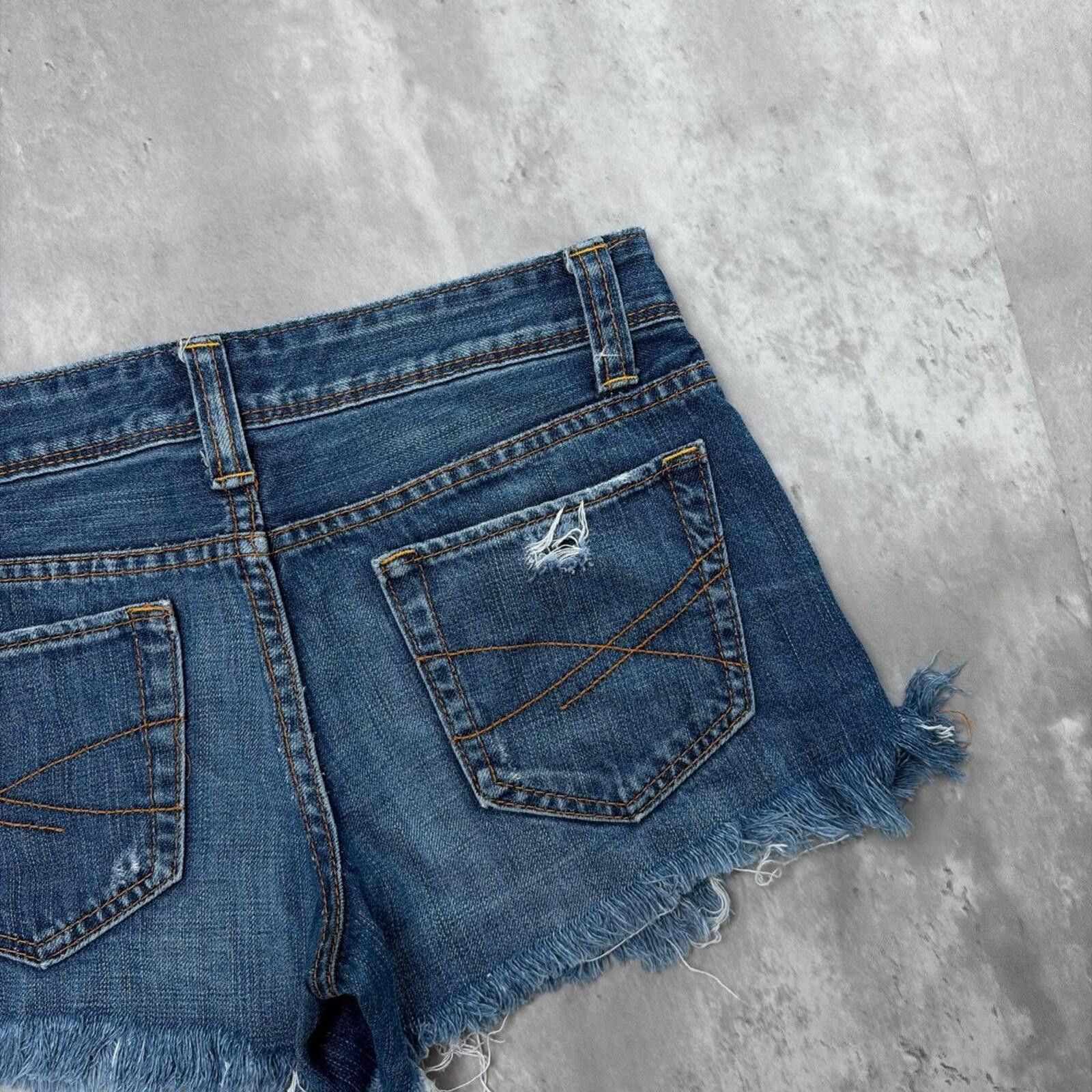 Aeropostale Y2K Blue Aeropostale Grunge Gothic Mini Denim Shorts Size 30" / US 8 / IT 44 - 3 Thumbnail