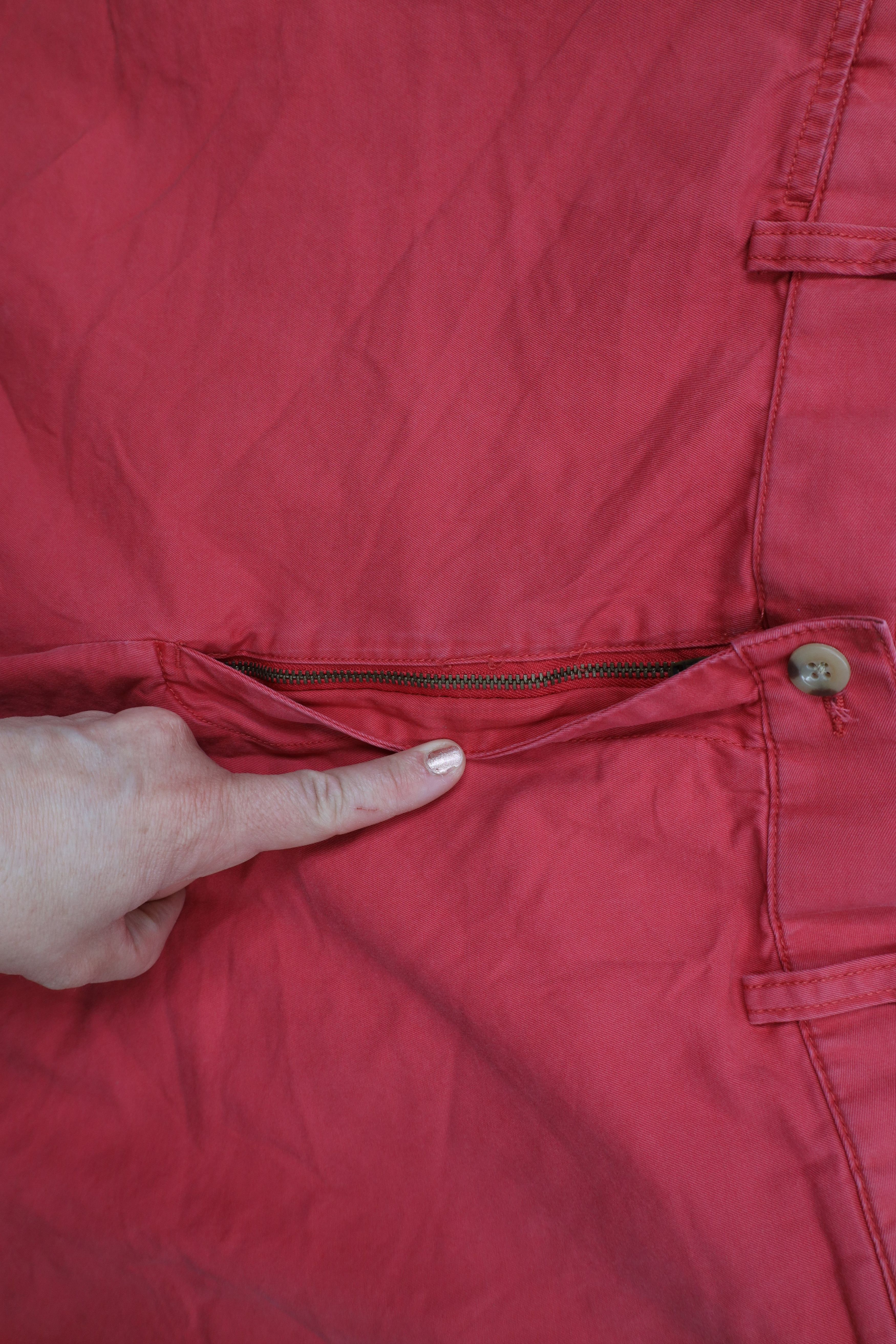 Ralph Lauren × Vintage Vintage 90s Ralph Lauren Above Knee Chino Shorts Red Cotton Size US 38 / EU 54 - 6 Thumbnail