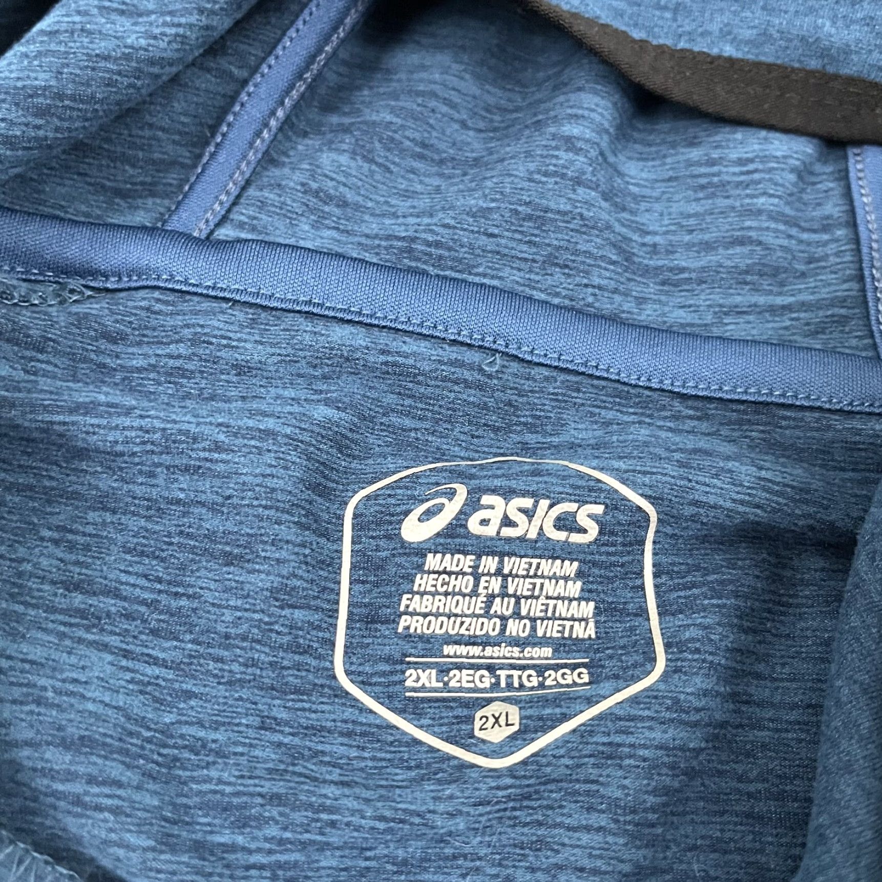 Asics ASICS Jacket 2XL Blue Full Zip Hoodie Pockets Running Activewear Outdoor Sports Regular Fit Mens Size US XXL / EU 58 / 5 - 2 Thumbnail