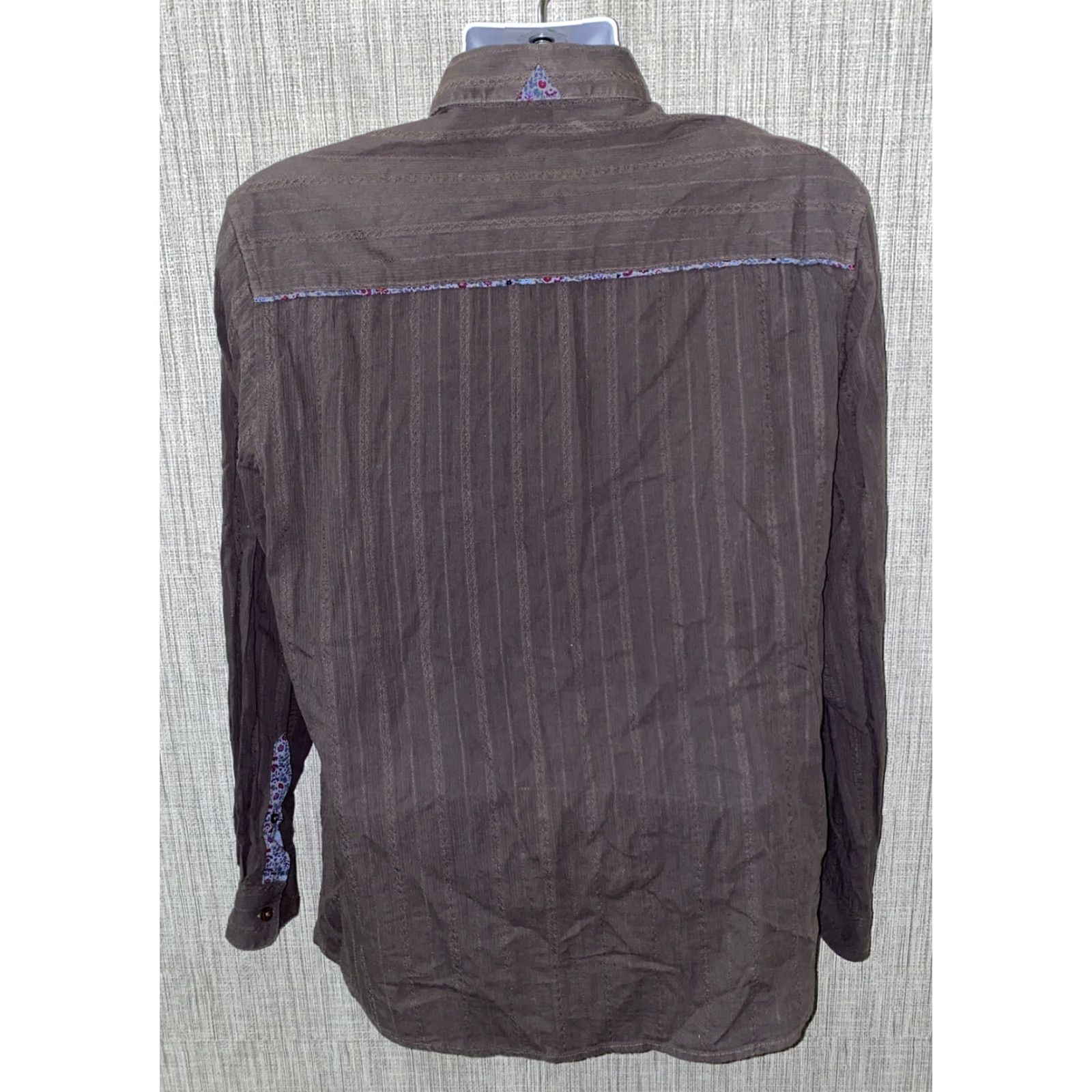 Vintage DaVinci Mens Gray Long Sleeve Button Front Shirt L Regular Cotton Cap-Down Collar Casual Vintage? Wait not allowed. Size US L / EU 52-54 / 3 - 5 Thumbnail