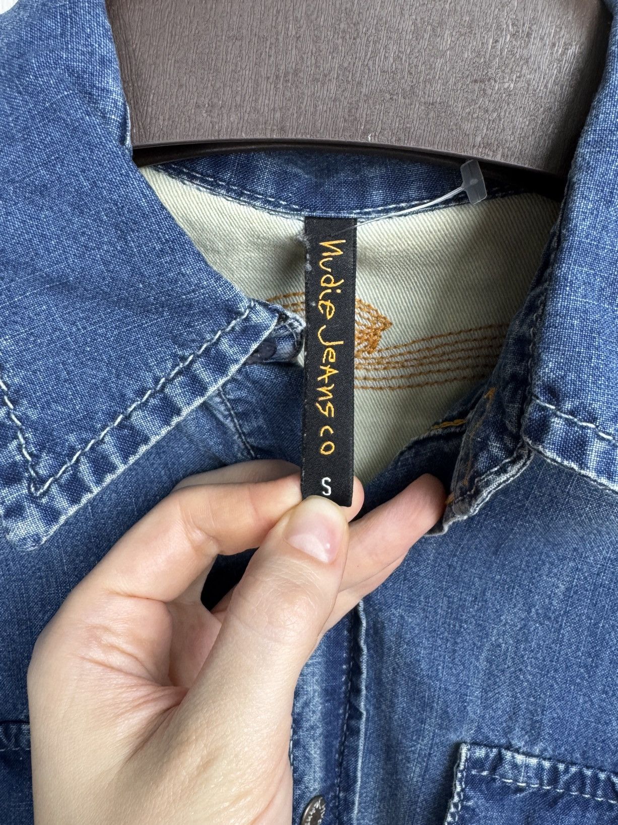Nudie Jeans NUDIE Shirt Men's Denim Chest Pockets Faded Snap Button Sz S Size US S / EU 44-46 / 1 - 9 Thumbnail