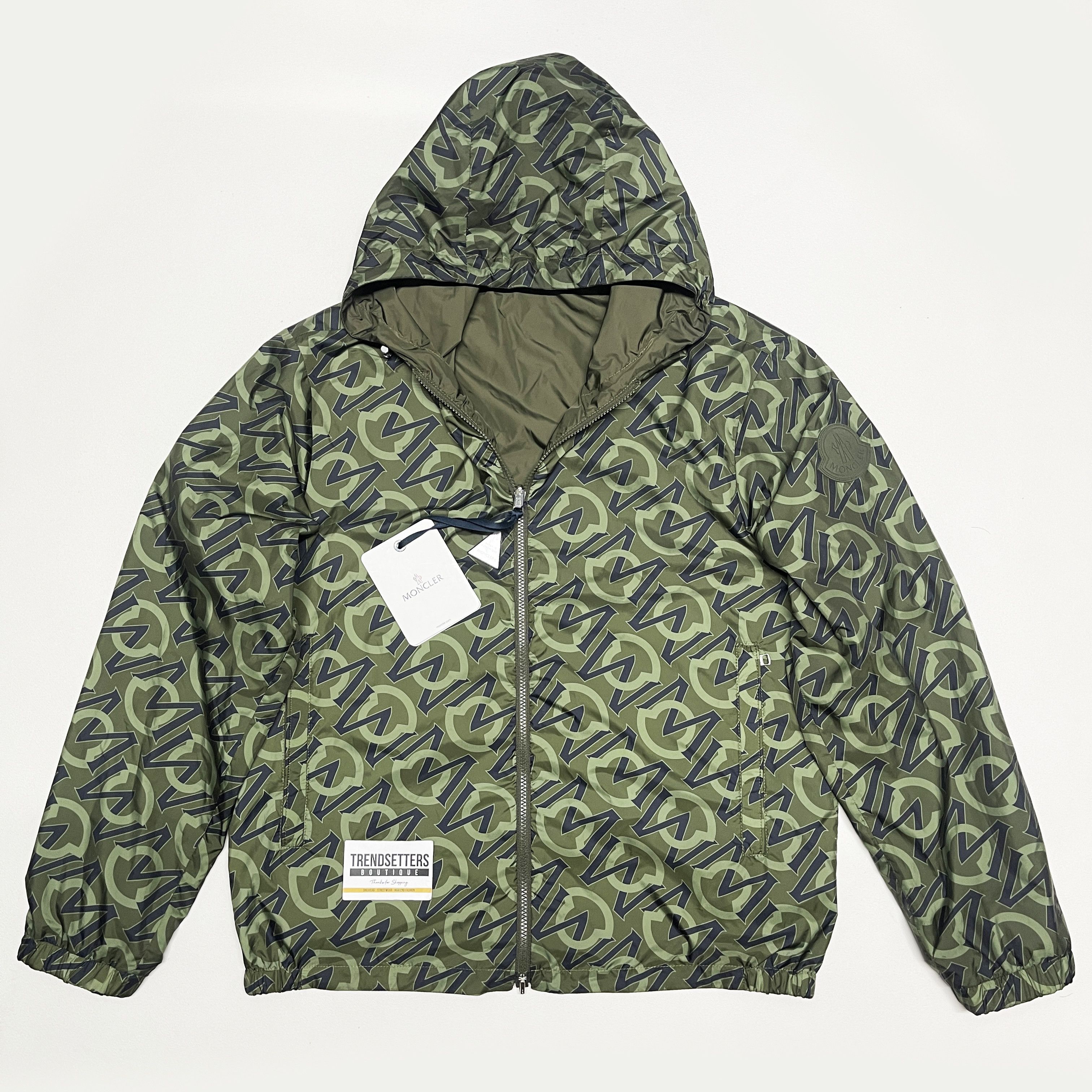 Image of Moncler Cretes Reversible Light Jacket Mens Size 5 2Xl in Green