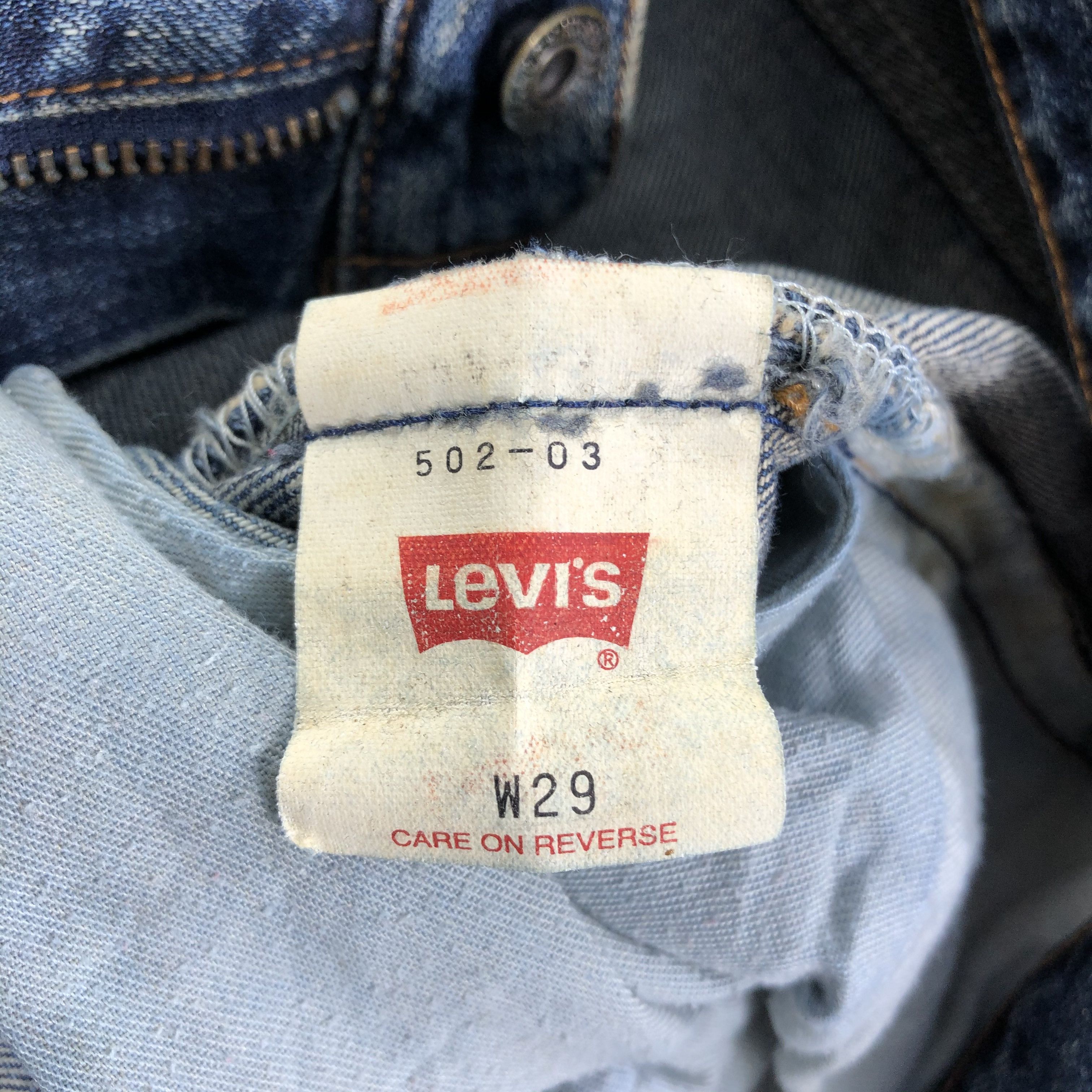 Levi's Vintage 90s Levis 502 Jeans Dirty Blue Wash Denim KJ1909 Size US 28 / EU 44 - 10 Thumbnail