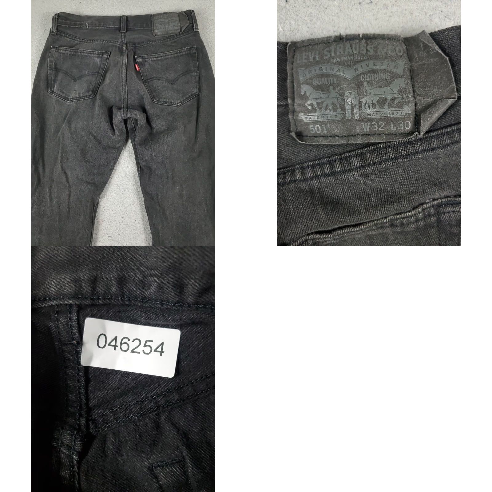 Levi's Mens Levis 501 Jeans Gray Straight Leg Size 32x28 XL Extra Large Denim Pants Size US 32 / EU 48 - 8 Thumbnail