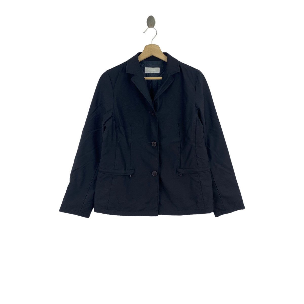 Calvin Klein × Vintage Vintage 90s CALVIN KLEIN CK Coats Navy Plain Blazer Coat Size US S / EU 44-46 / 1 - 1 Thumbnail