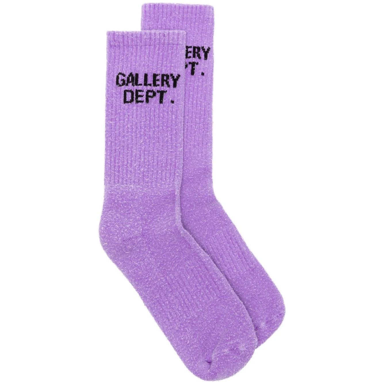 Gallery Dept. Gallery Dept. Flo Purple Clean Logo Intarsia Knit Socks Size ONE SIZE - 1 Thumbnail