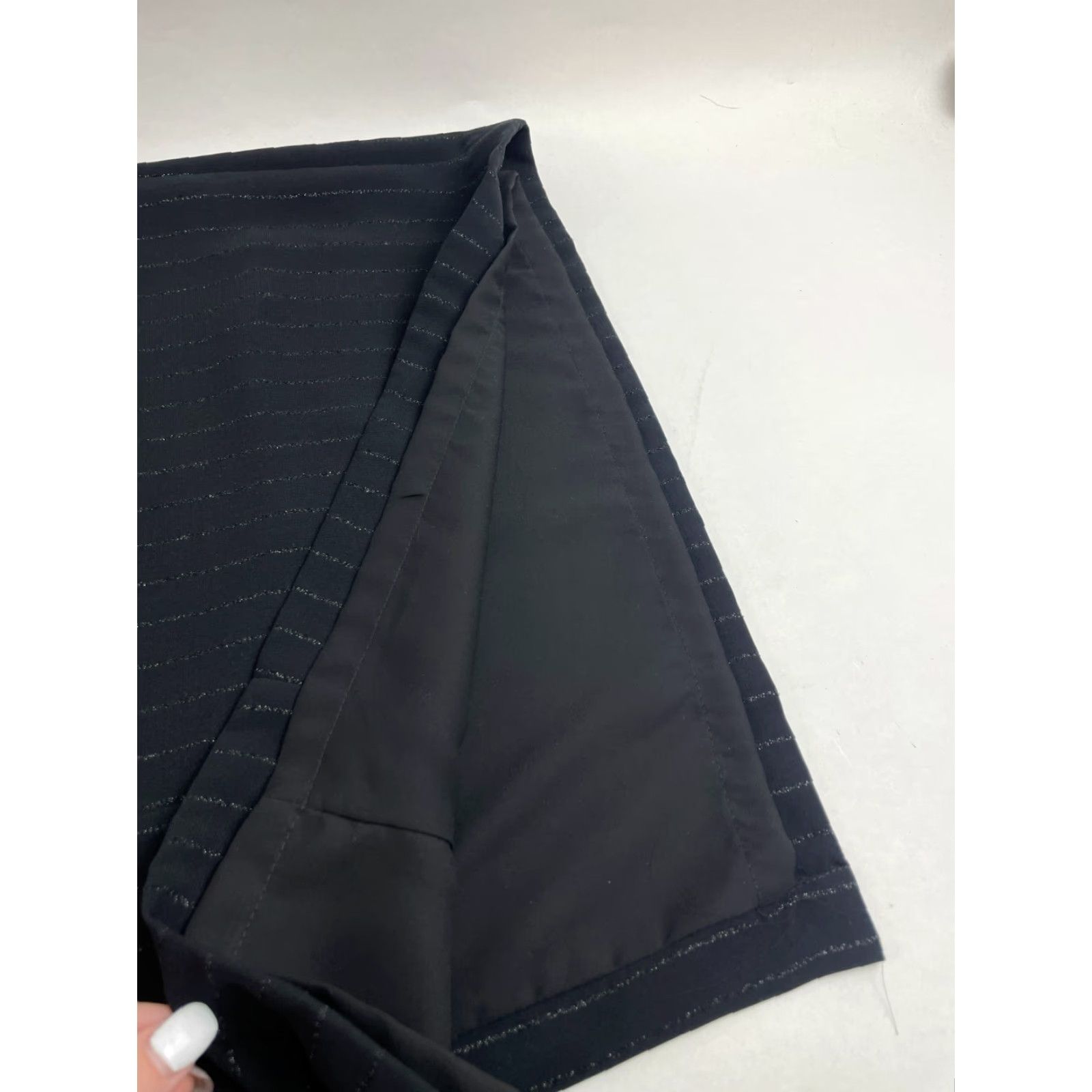 Vintage LUCIA Skirt Women’s Size 20 Black Lined Maxi Glitter Stripes Side Slit Vintage Size 42" / US 20 - 4 Thumbnail