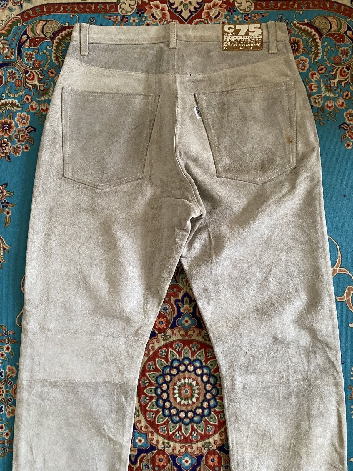 GOODENOUGH × Hiroshi Fujiwara × Japanese Brand Vintage 90s Good Enough Cowhide Suede Leather Pant Size US 30 / EU 46 - 8 Thumbnail