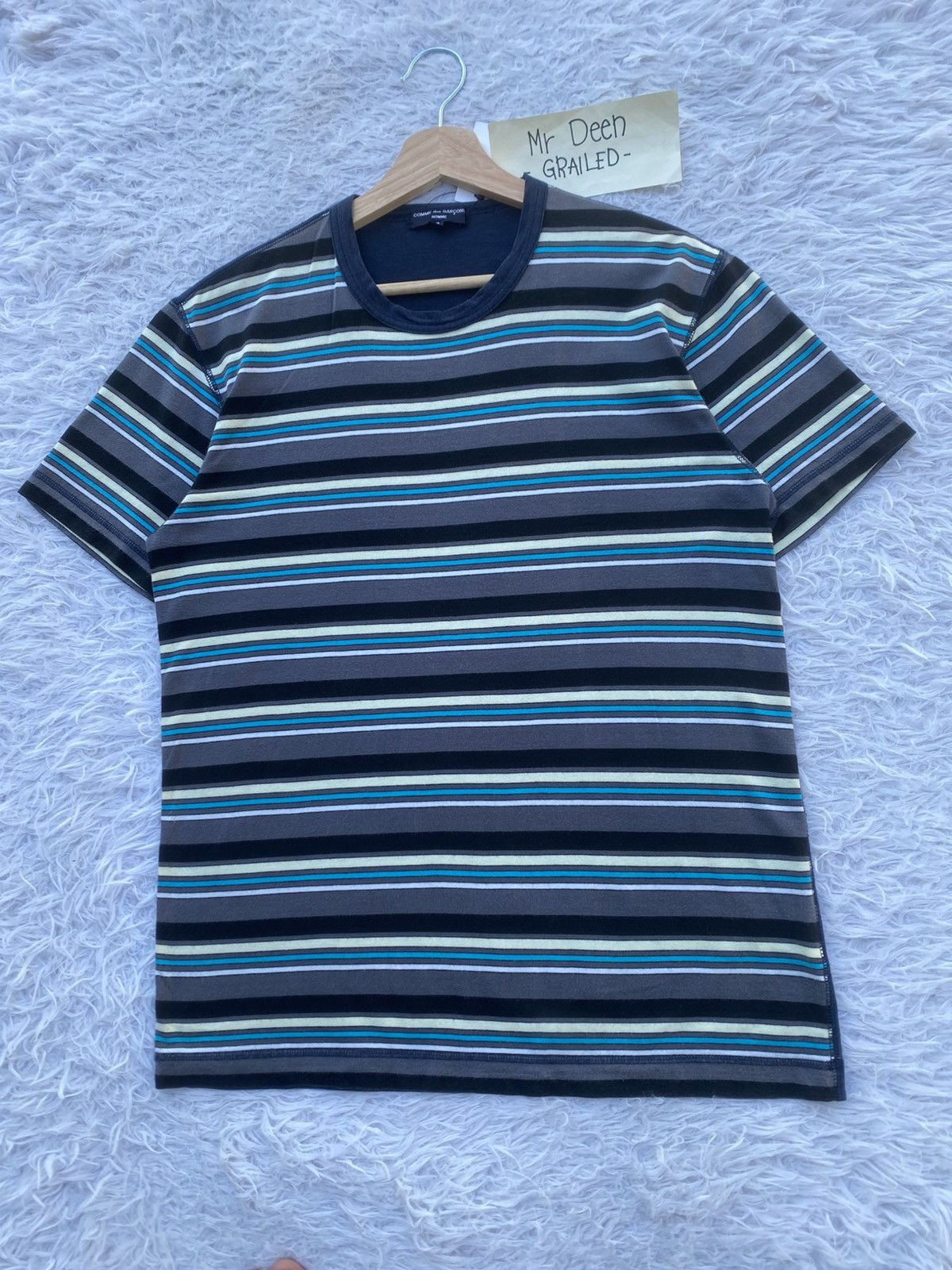 Comme des Garcons Homme Rare AD2009 Comme Des Garcons Homme Stripes Tshirt Size US S / EU 44-46 / 1 - 3 Thumbnail