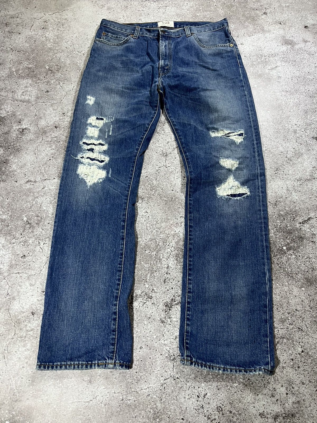 Levi's Vintage Levis Bootcut 505 Jeans Light Blue Faded Distressed Size US 36 / EU 52 - 1 Thumbnail