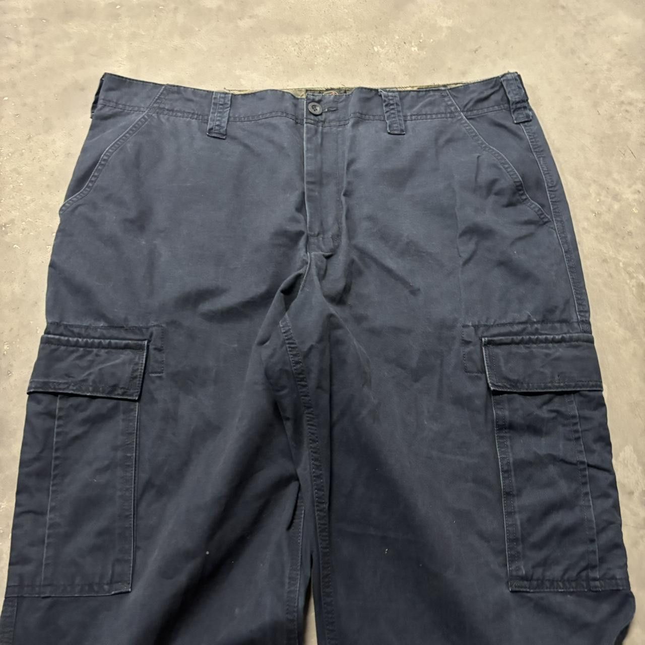 Japanese Brand × Vintage Crazy Vintage Y2K/2000s Baggy Navy Blue Skater Wide Leg Cargo Pants! Size US 40 / EU 56 - 5 Thumbnail
