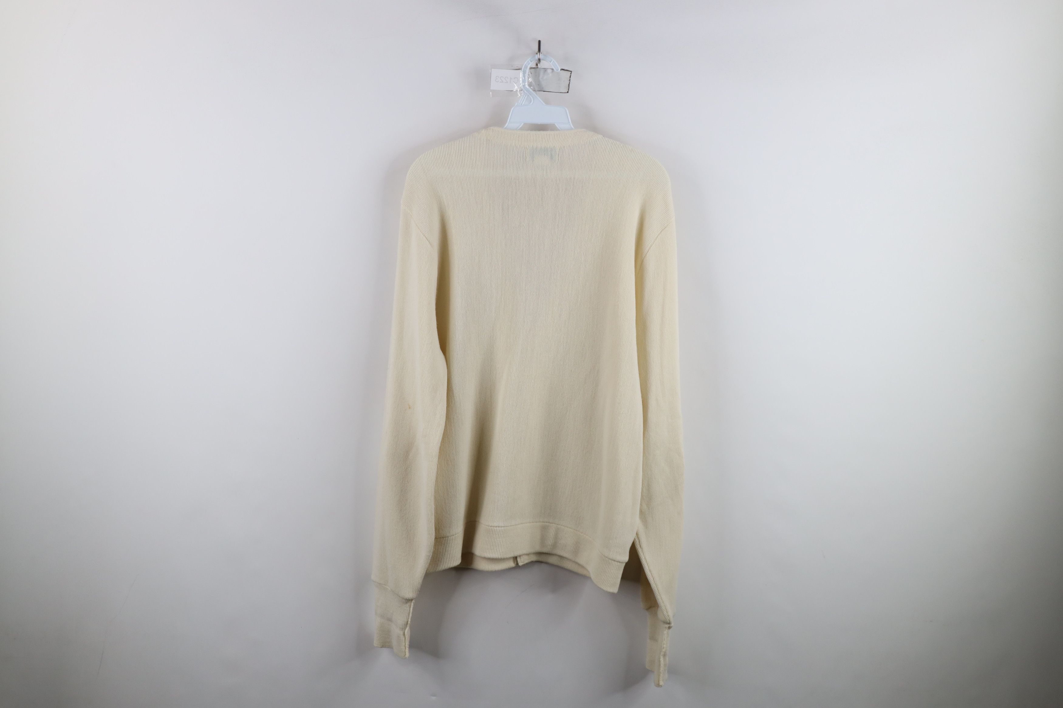 Izod × Vintage Vintage 90s Izod Spell Button Cardigan Sweater Cream USA Size US M / EU 48-50 / 2 - 10 Thumbnail