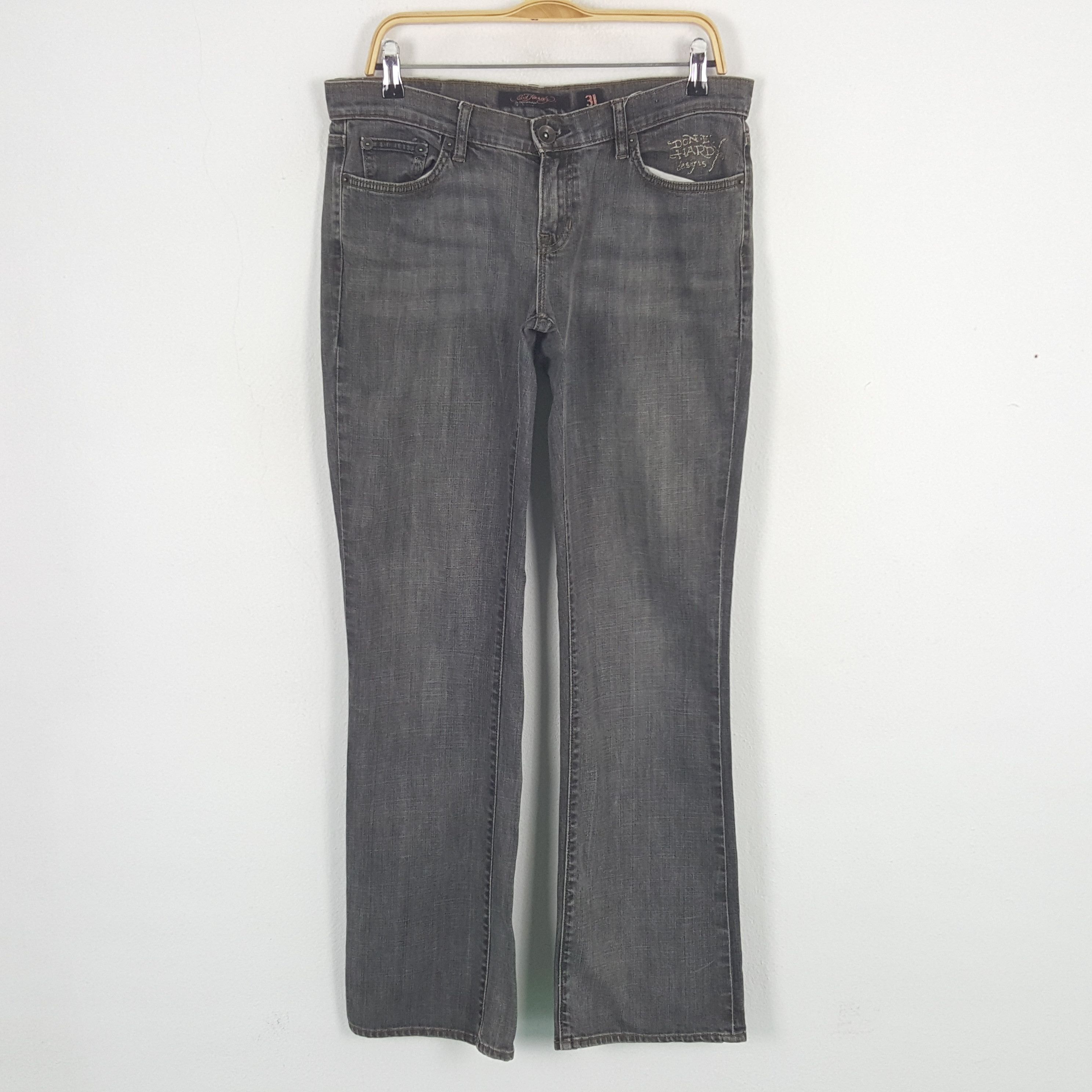 Ed Hardy × Vintage Vintage Ed Hardy Spell Out Logo Denim Jeans Size 34" / US 12 / IT 48 - 4 Thumbnail