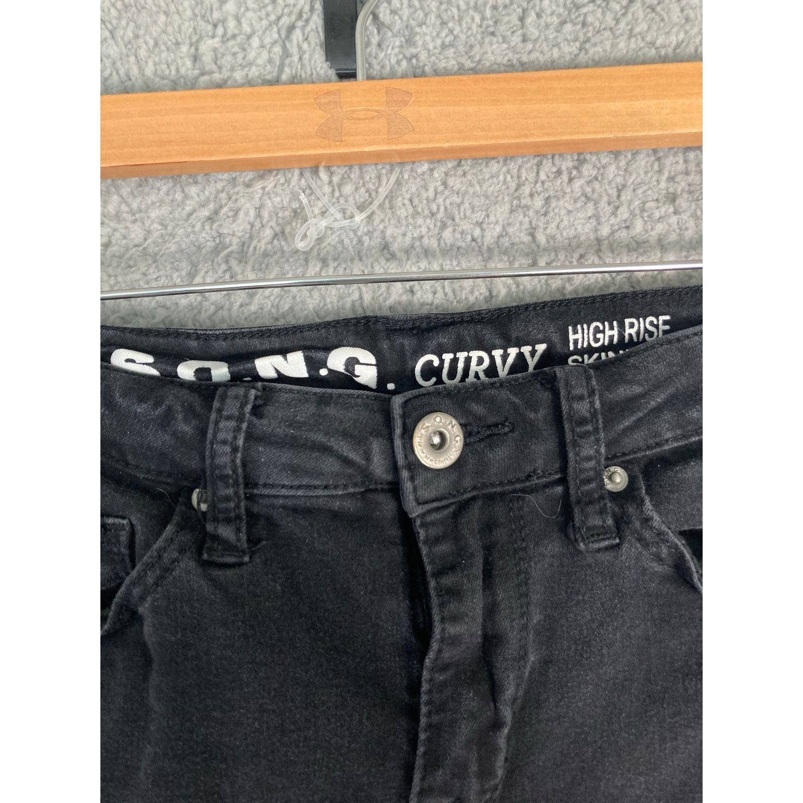Other Women's Curvy High Rise Skinny Ankle Jeans Black Size 1 Size 22" - 8 Thumbnail