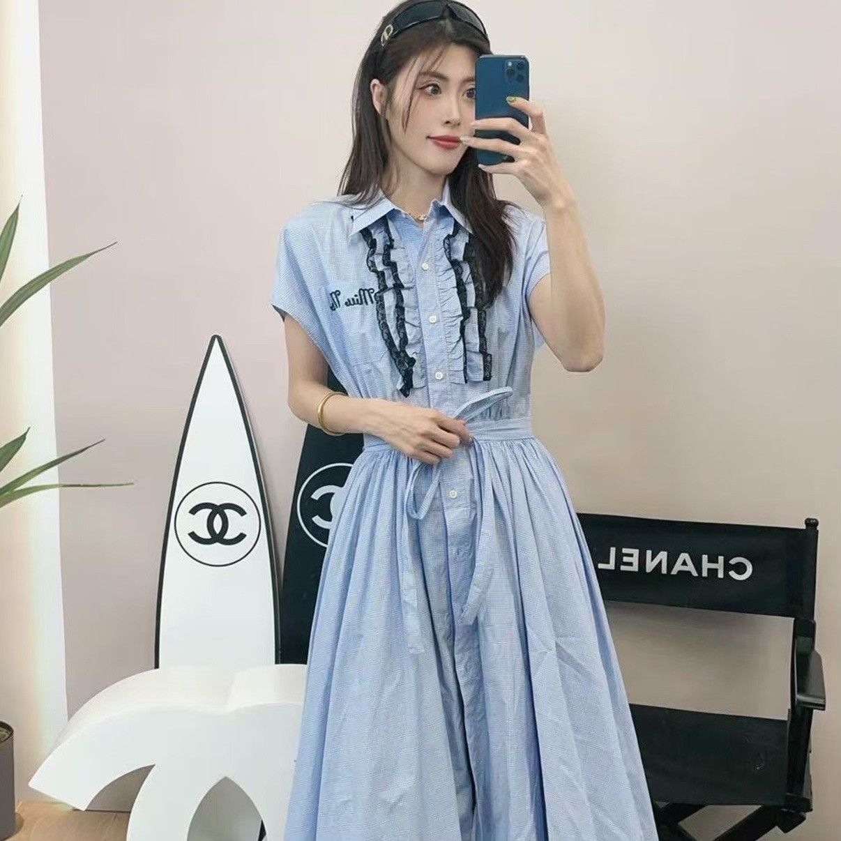Miu Miu Miu Miu Blue Dress it_36 Women Size XS / US 0-2 / IT 36-38 - 1 Thumbnail