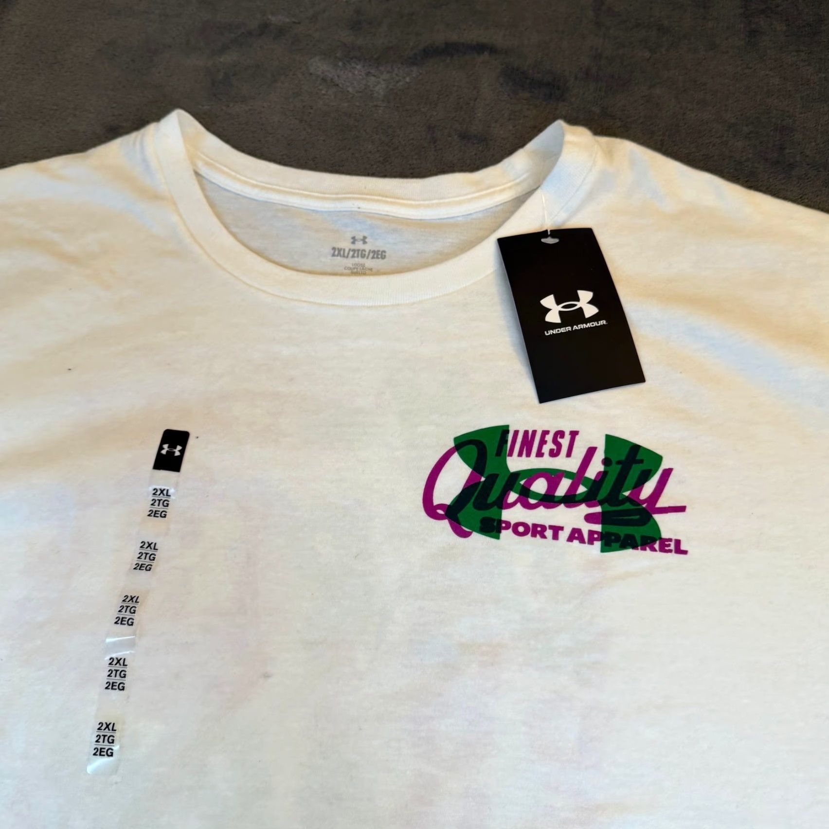 Under Armour Under Armour T Shirt White Graphic Print Loose Fit Short Sleeve Mens XXL 2XL Size US XXL / EU 58 / 5 - 3 Thumbnail