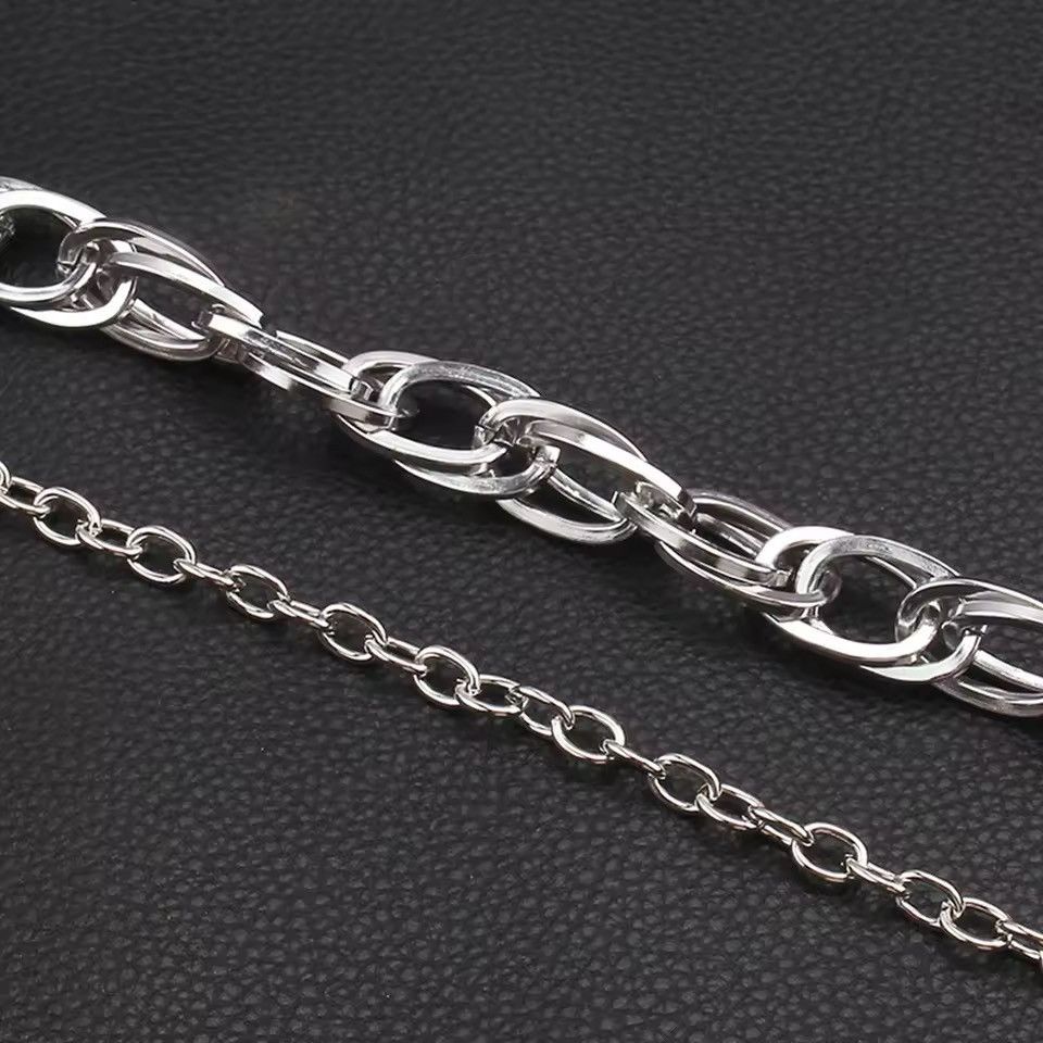 Jewelry Silver Double Wallet Chain, Pants Chain Size ONE SIZE - 2 Thumbnail