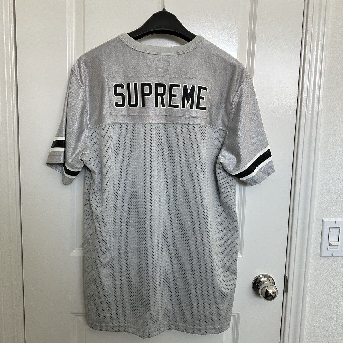 Supreme Supreme SS15 Blank Football Jersey - Silver Size US L / EU 52-54 / 3 - 3 Thumbnail